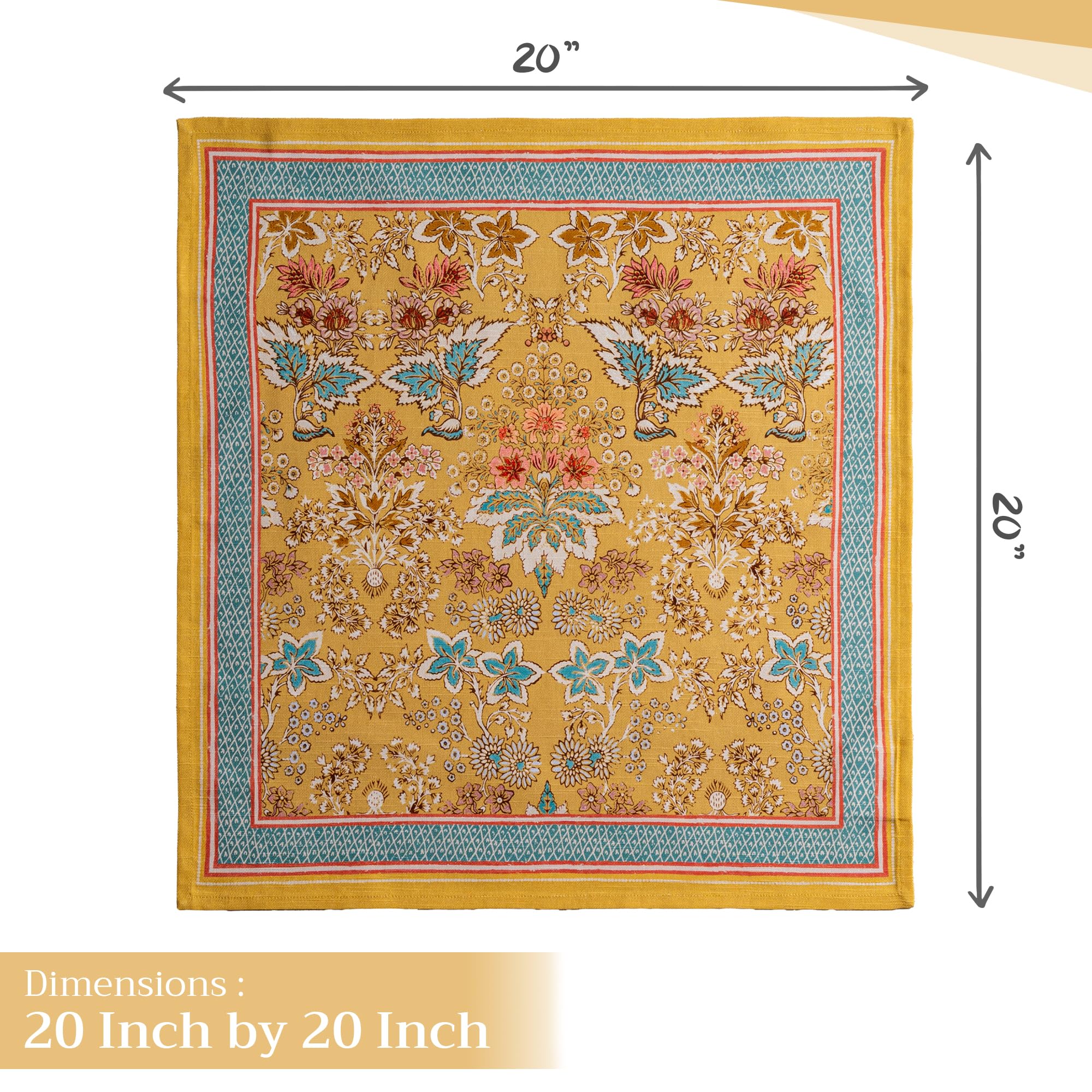 Maison D Hermine Napkin 100% Cotton Set Of 4 Decorative Washable Table Cloth Napkins For Gifts, Dining, Home, Wedding, Banquet,