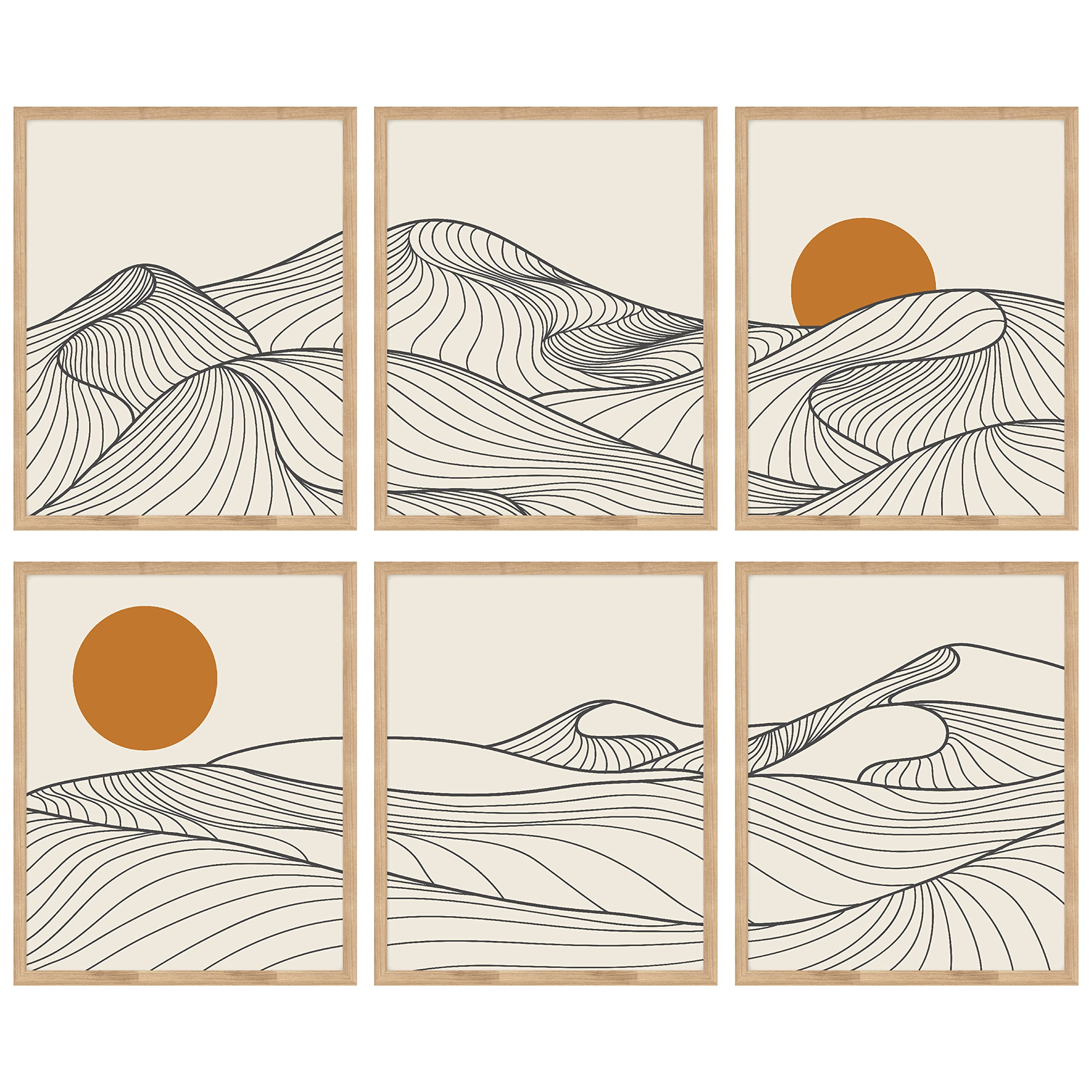 97 Decor Japandi Home Decor - Minimalist Japanese Wall Art, Japandi Style Decor, Mountain Line Art Wall Decor Boho, Minimalistic