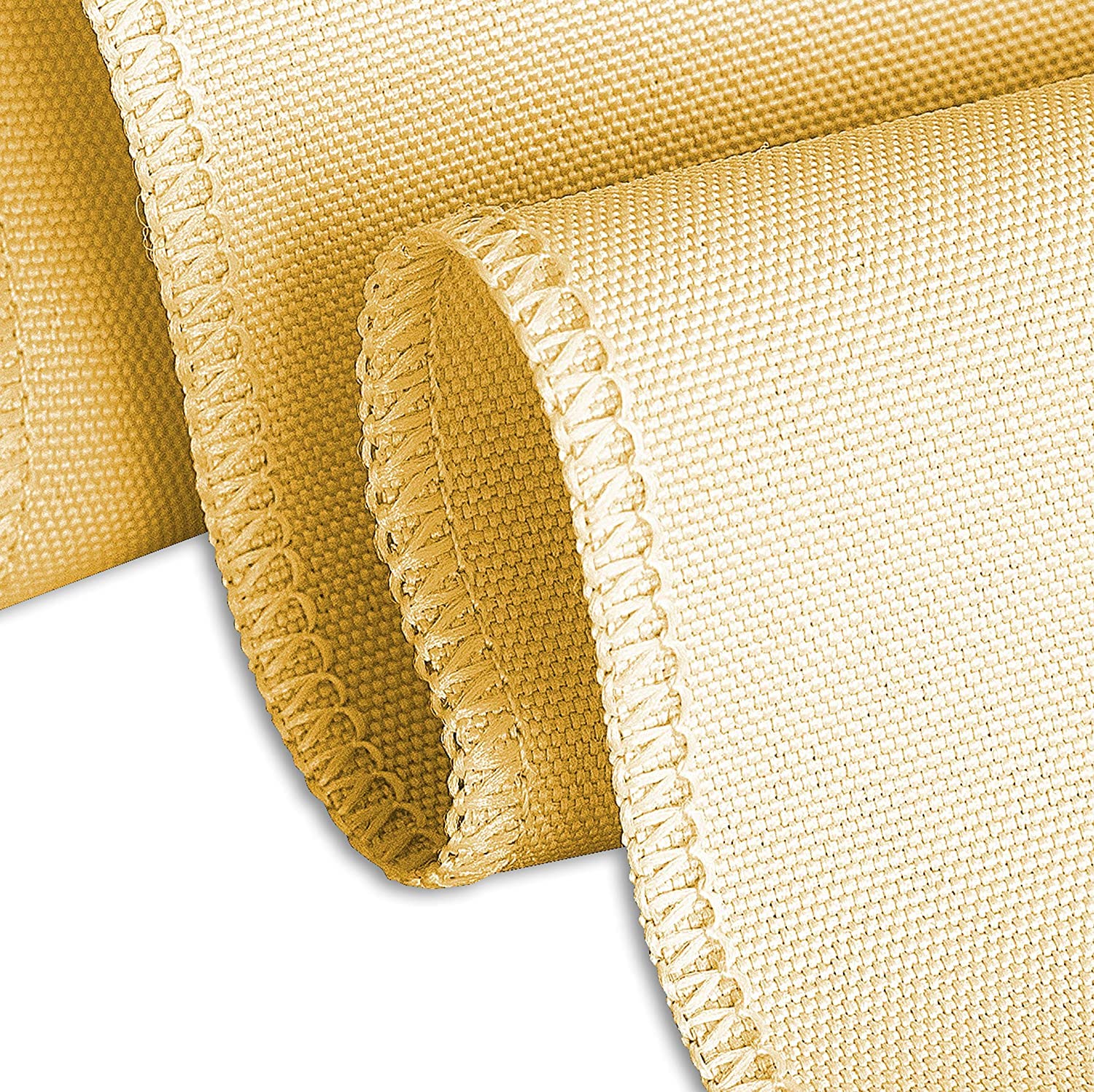 Linentablecloth 90 X 156-Inch Rectangular Polyester Tablecloth With Rounded Corners, Gold
