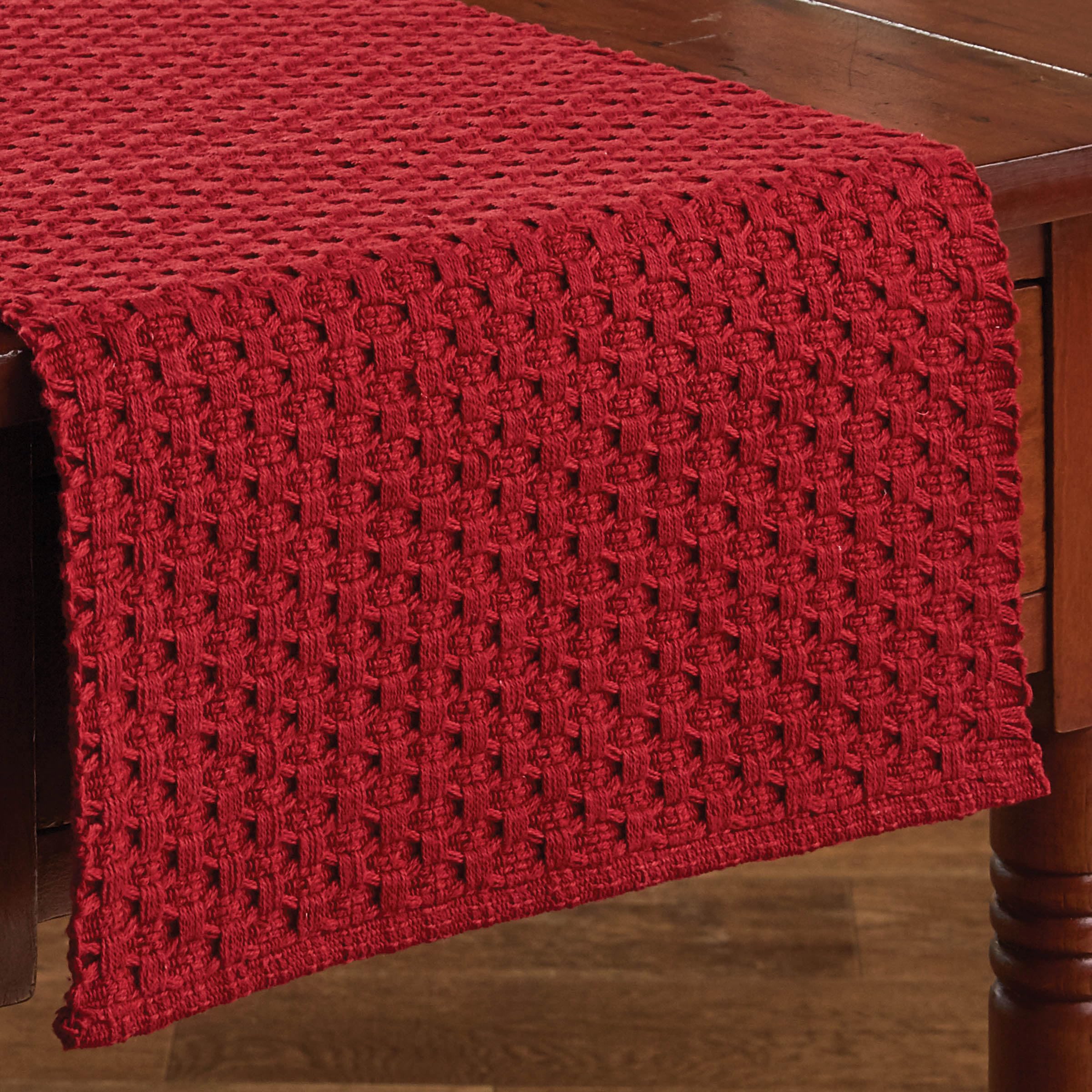Park Designs Red Chadwick Table Runner 36'' L