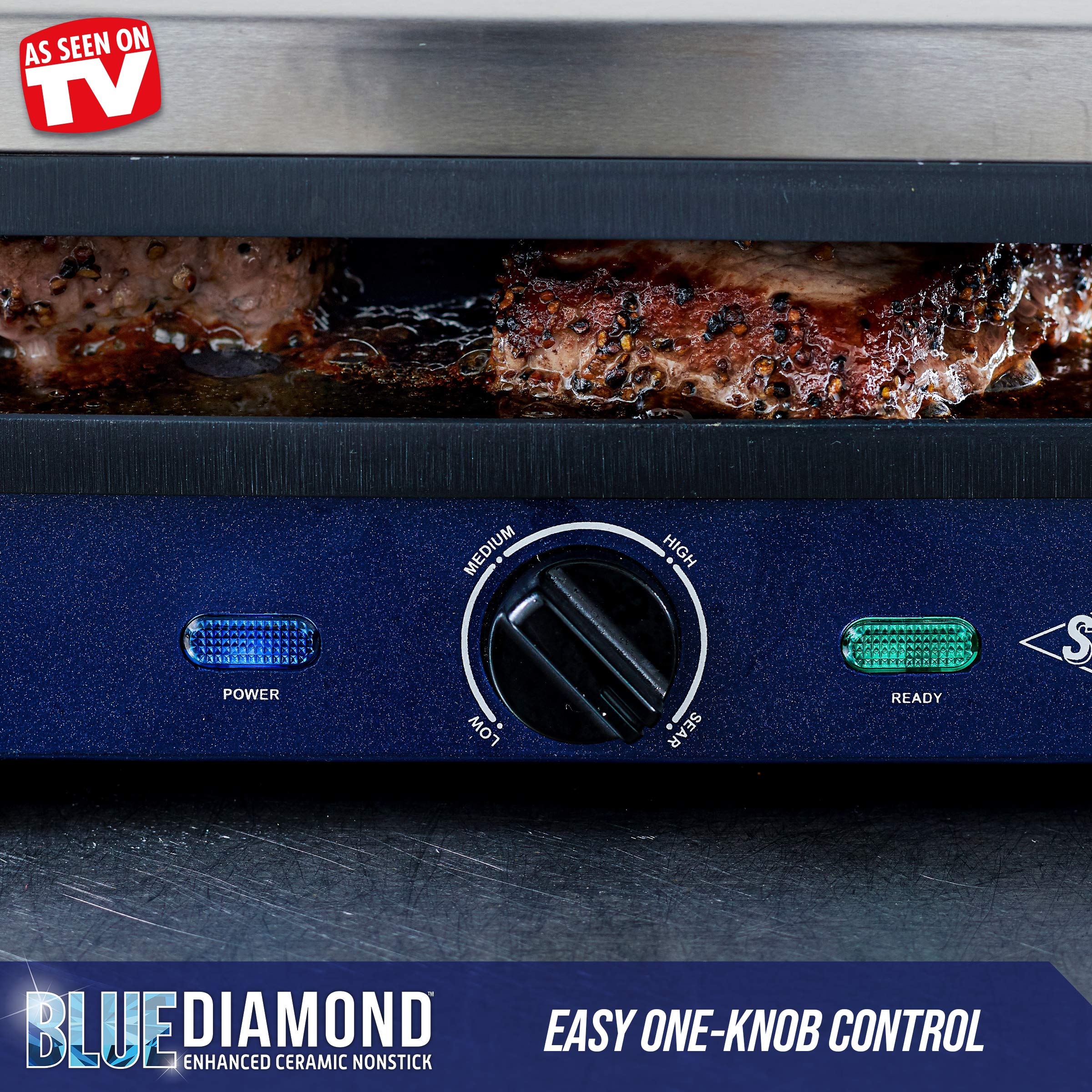 Blue Diamond CC002899-001 Sizzle Deluxe Electric Griddle and Grill Pan  Plates