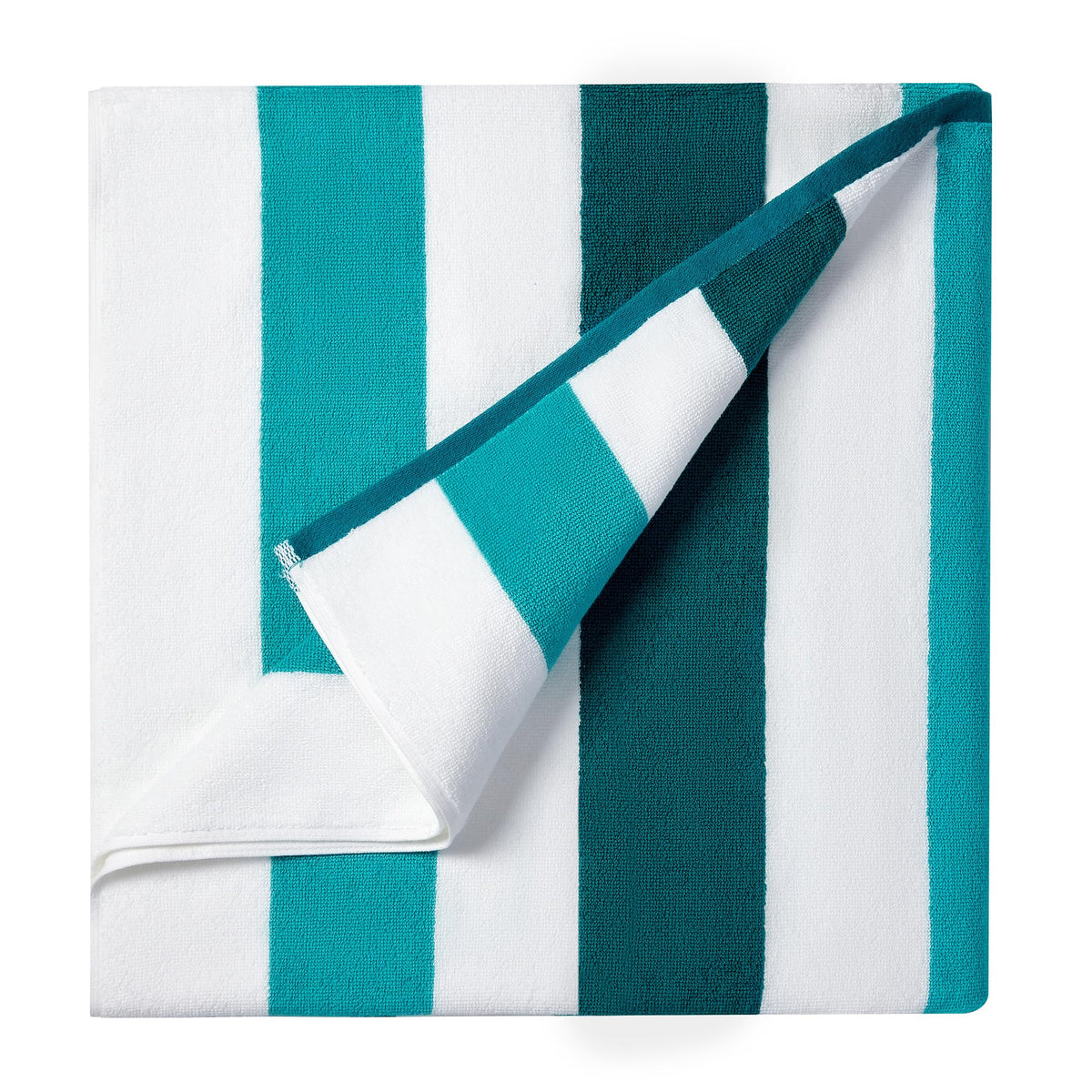 Bornbay Cotton Oversized Beach Towel - Extra Large 40''X70'' Plush Thick Pool Towel, Xl Fluffy Cyan Green Beach Towels Stripe Sw