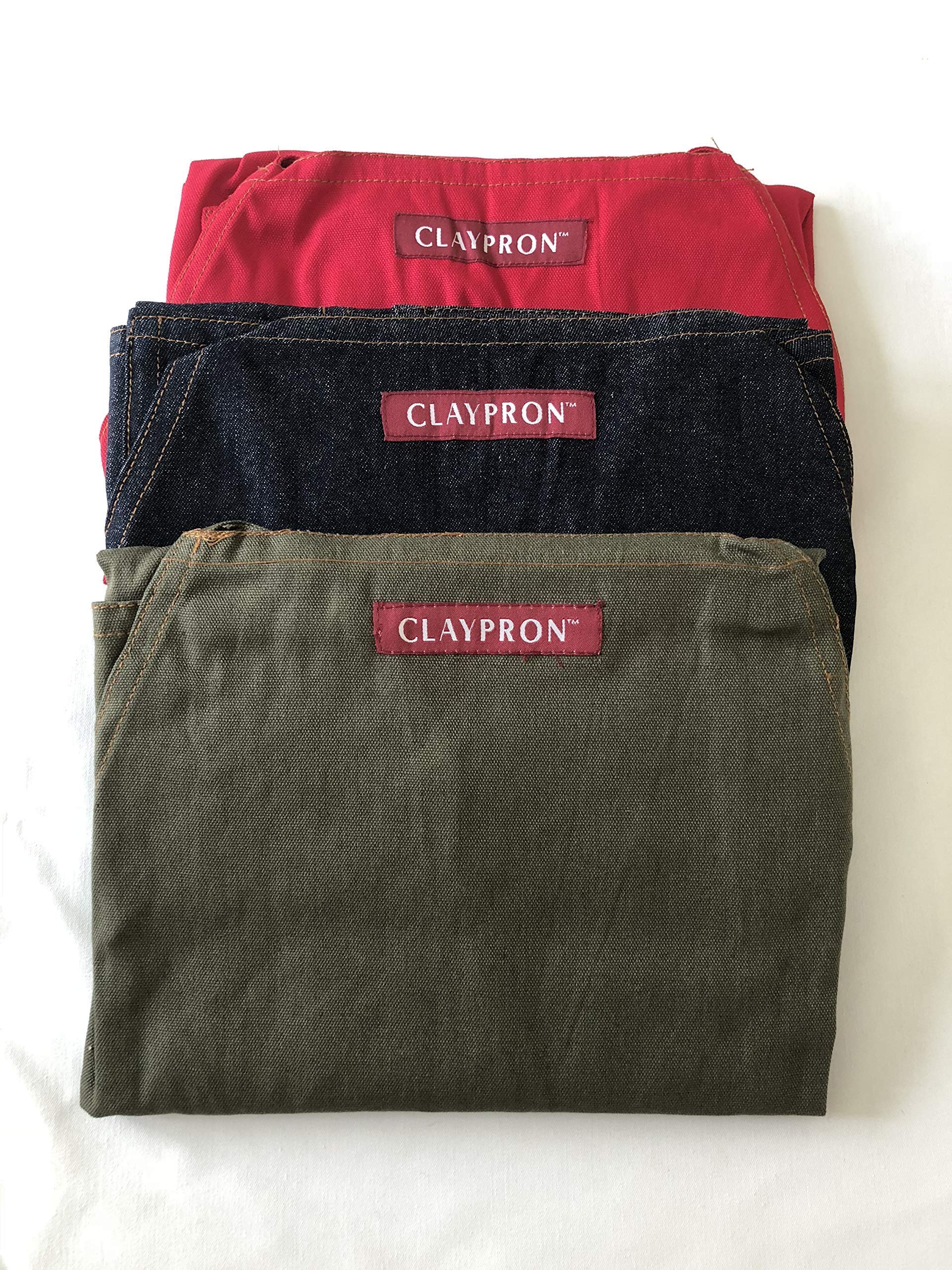 Claypron Artist Kitchen Apron (Olive Green)