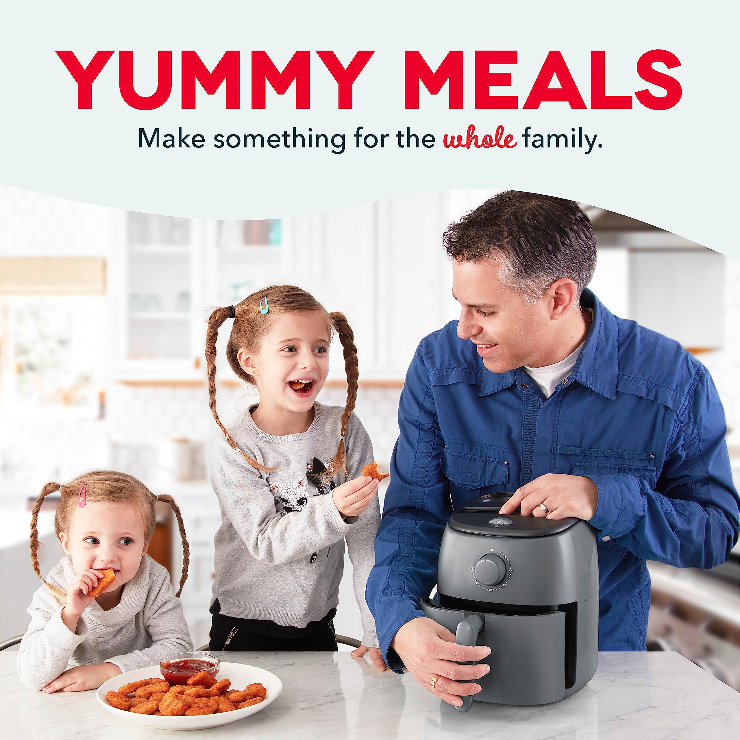 Dash Tasti-Crisp Electric Air Fryer Oven, 2.6 Qt., Grey - Compact Air Fryer For Healthier Food In Minutes, Ideal For Small Space