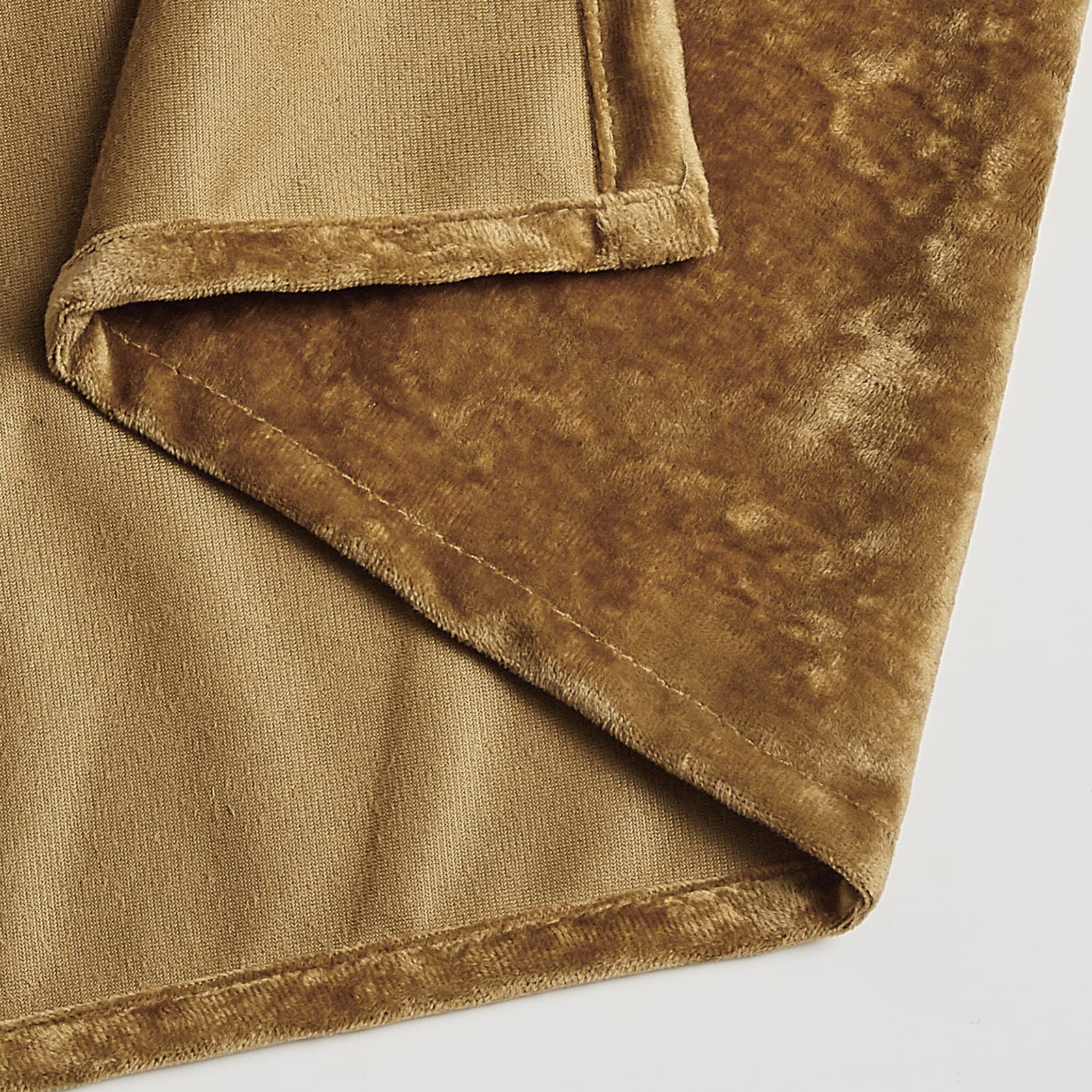 Fredsure Distressed Velvet Shower Curtain Set, 13 Pieces Caramel Gold Including1 Piece 72''X72'' Shower Curtain And 12 Pieces Si
