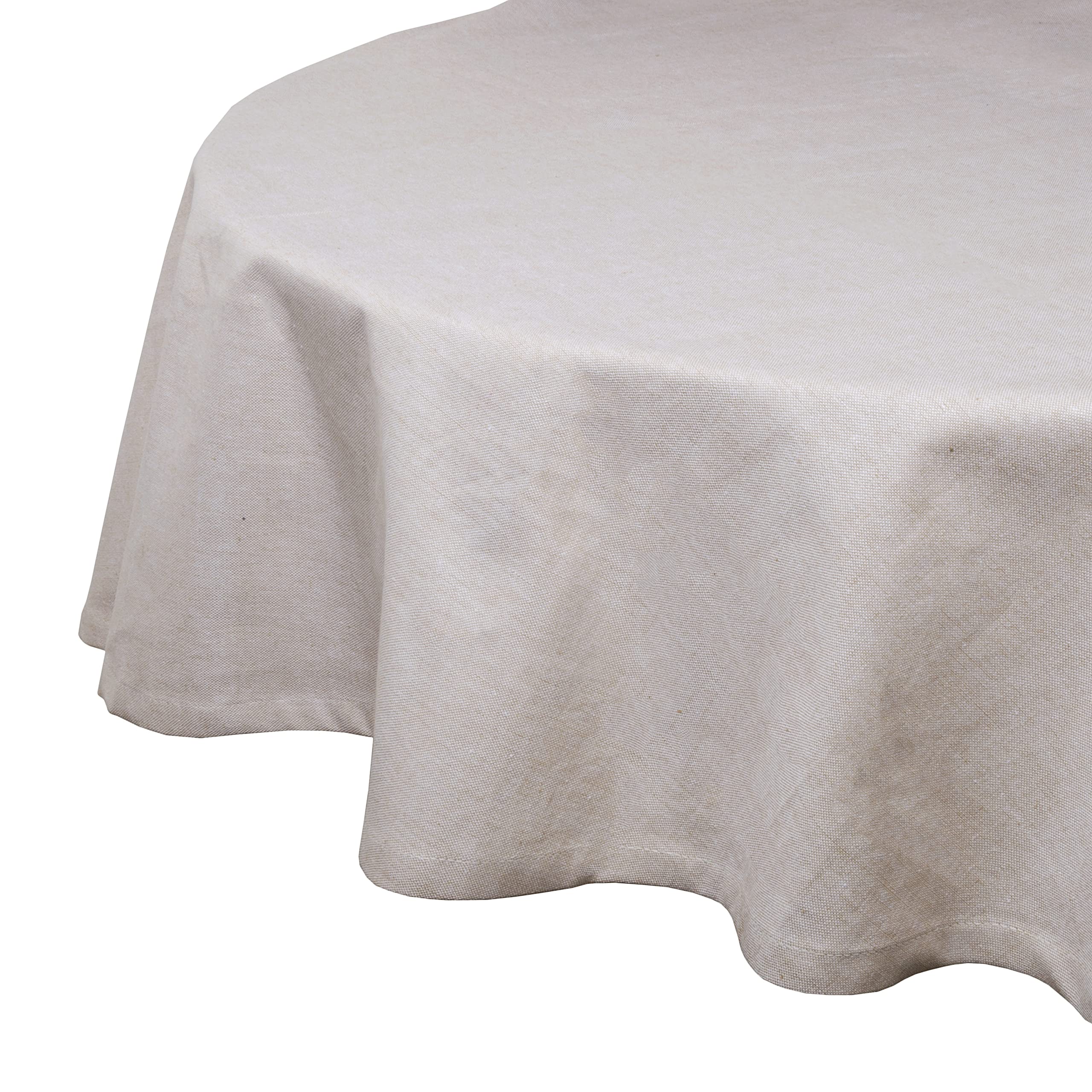 Yourtablecloth Chambray Round Tablecloth (Natural, 70'' Round)