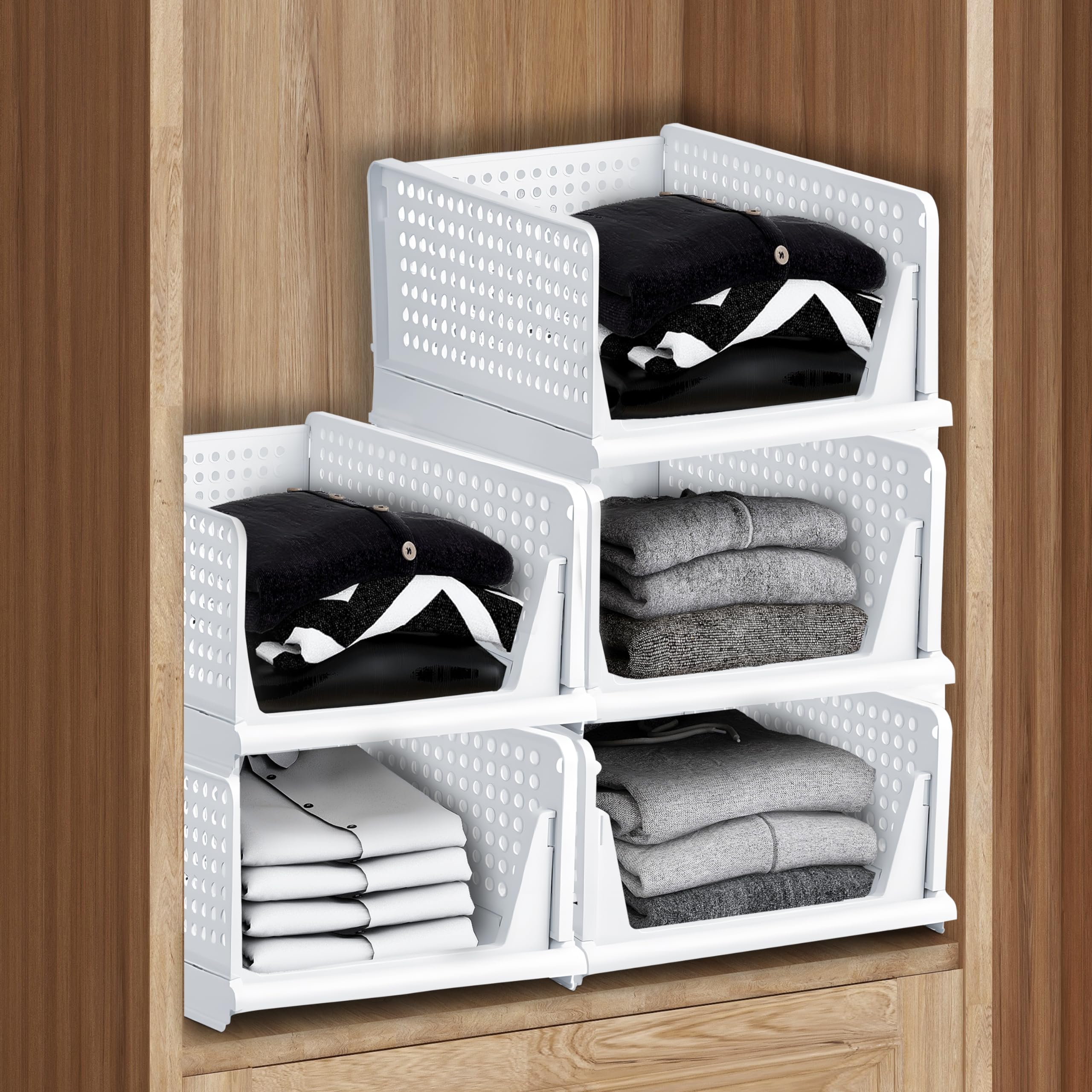 Planet Plastic Clothes Organizer For Wardrobe/Cupboard Organizer For Clothes/Closet/Drawer Organizer/Almirah Space Organiser For