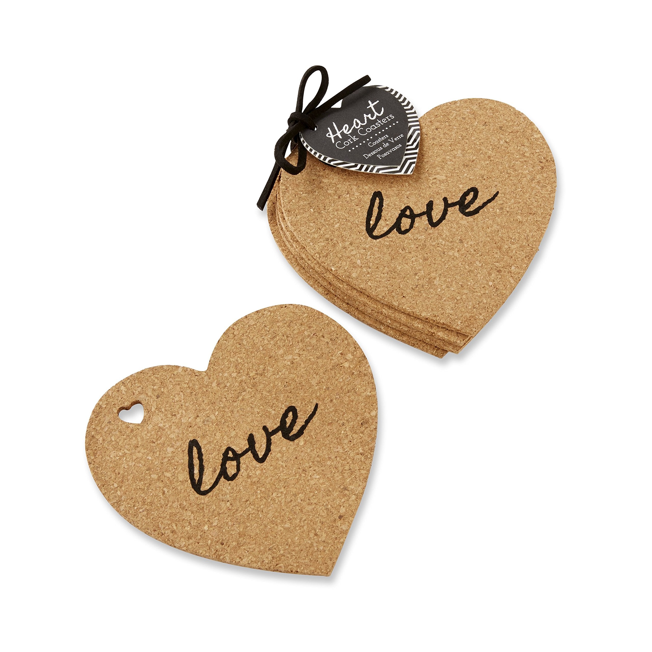 Kate Aspen ''Heart'' Cork Coasters, Set Of 4