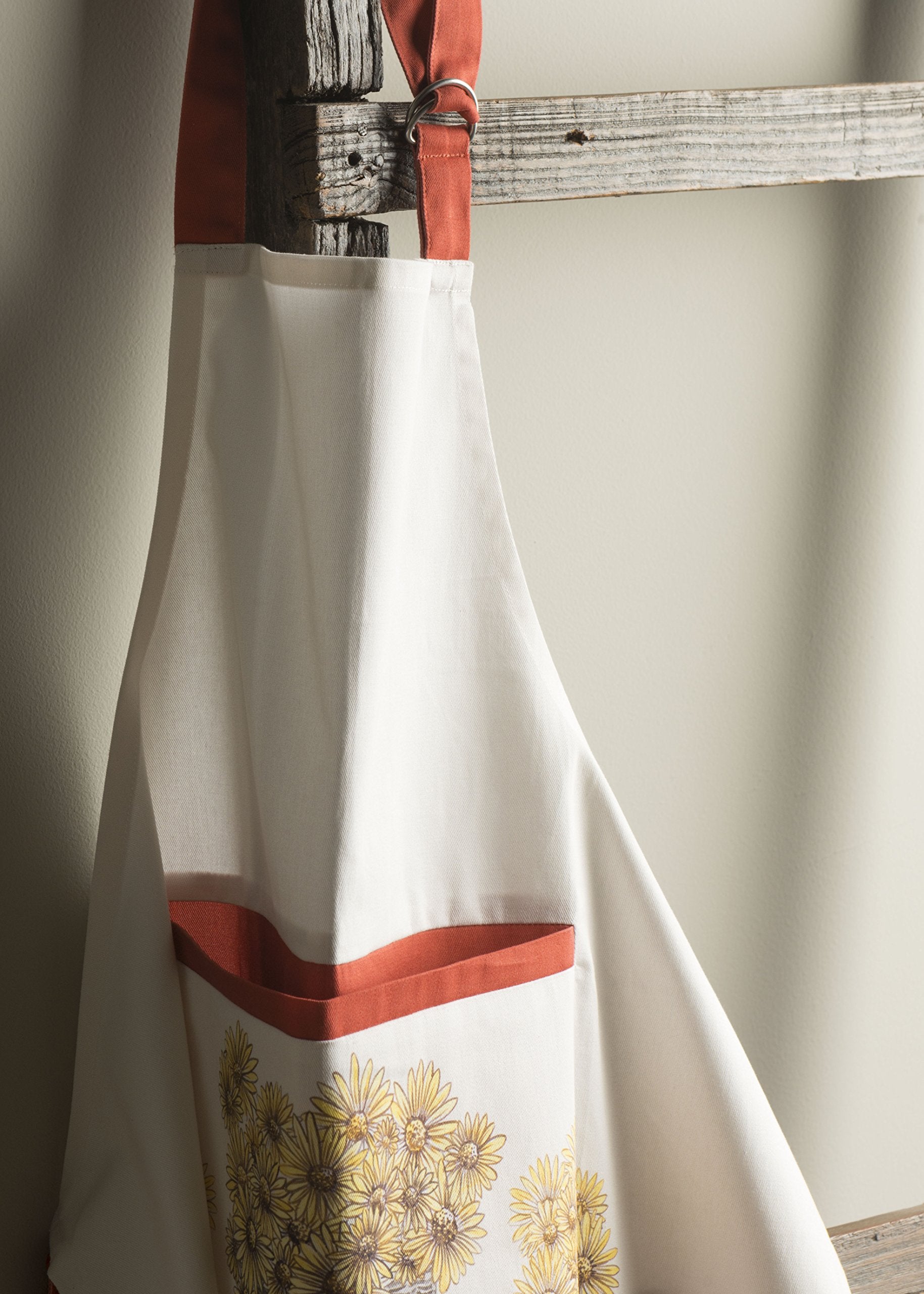 Maison D' Hermine Bagatelle 100% Cotton 1 Piece Kitchen Apron With An Adjustable Neck & Hidden Centre Pocket With Long Ties For