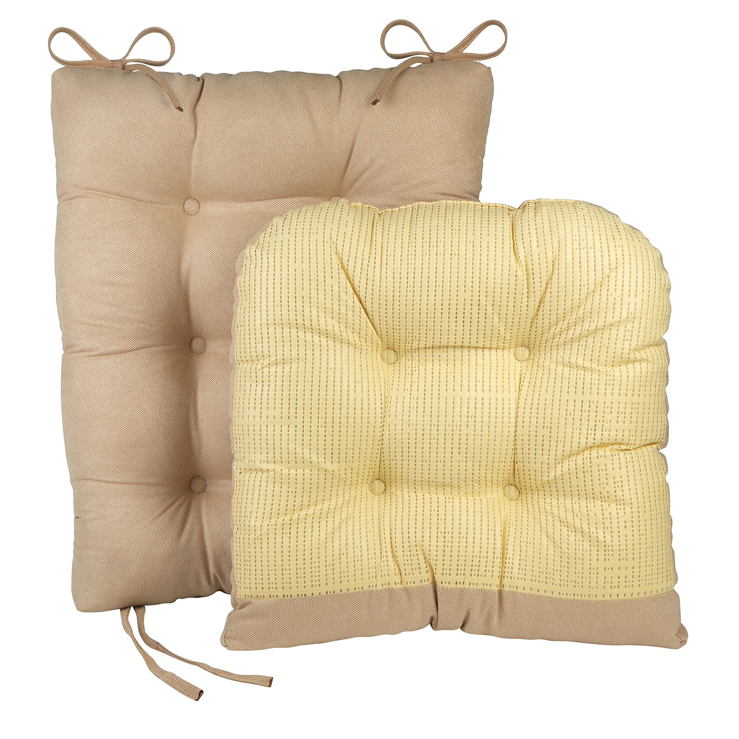 Klear Vu Omega Non-Slip Rocking Chair Cushion, Assembled In Usa, Thick Tufted Design, Includes Seat Pad & Back Pillow With Ties,