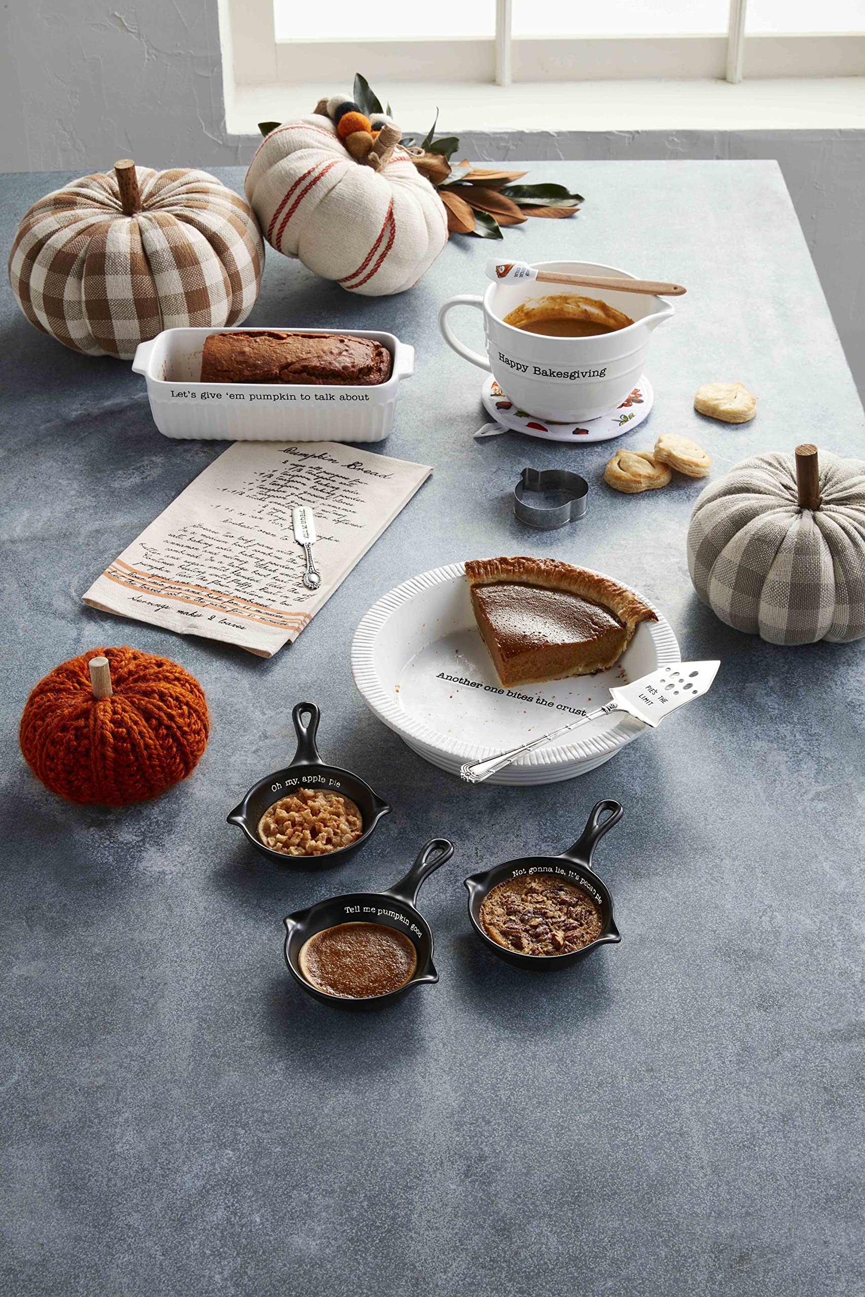 Mud Pie Circa Happy Thanksgiving Mixing Bowl Set, White, 10'' X 5.3''