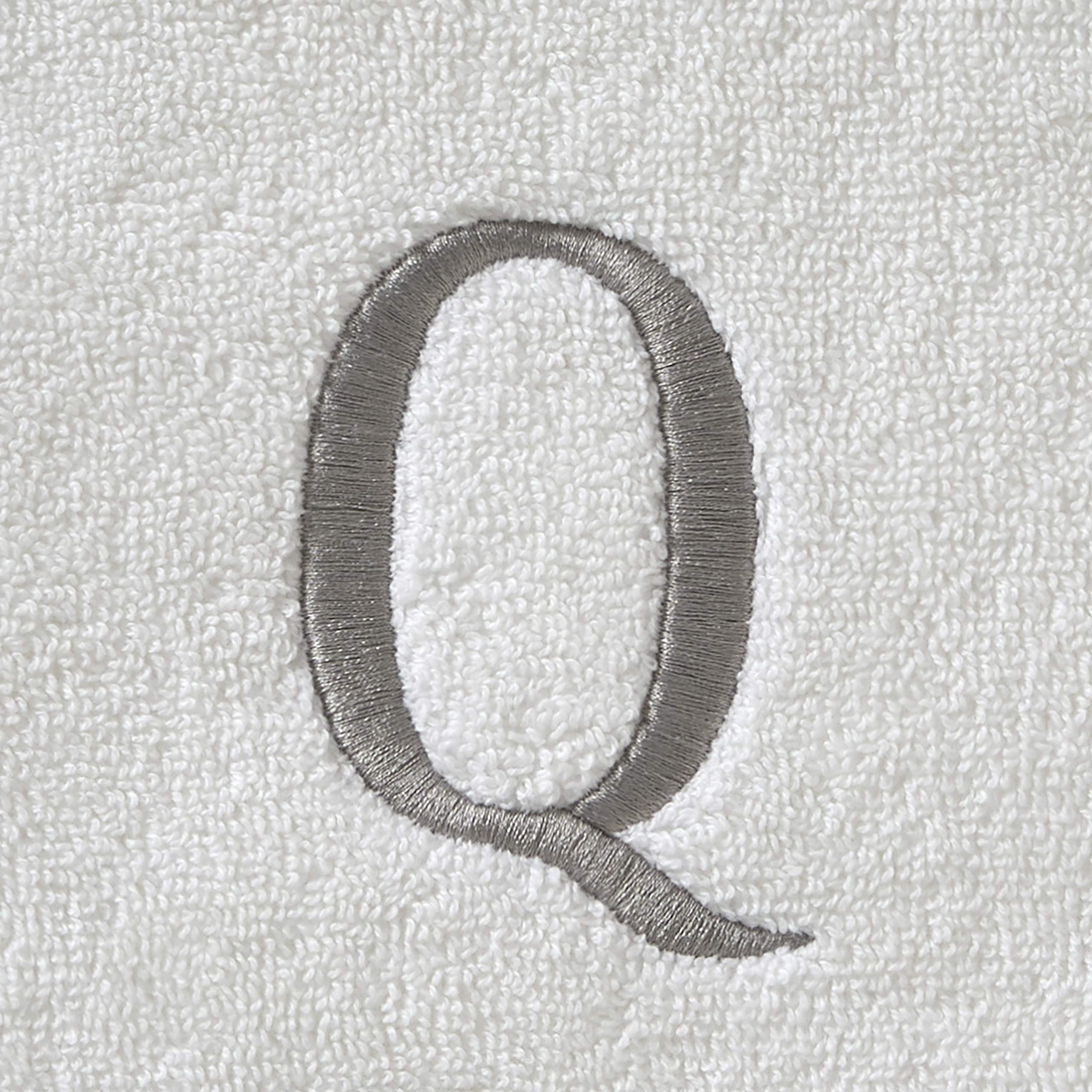 Skl Home Casual Monogram Hand Towel Set, Q, 16X26, White 2 Count