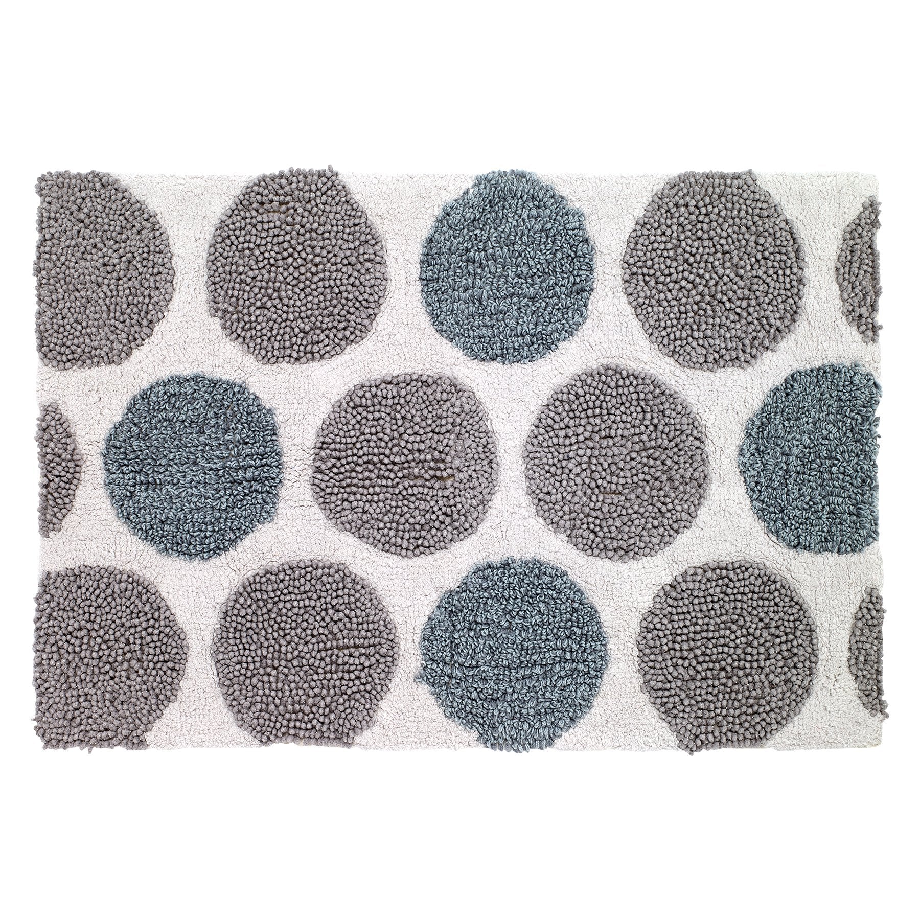 Avanti Linens - Bath Mat, Cotton Bath Rug With Non-Skid Backing, Modern Home Decor (Dotted Circles Collection, 20'' X 30'')