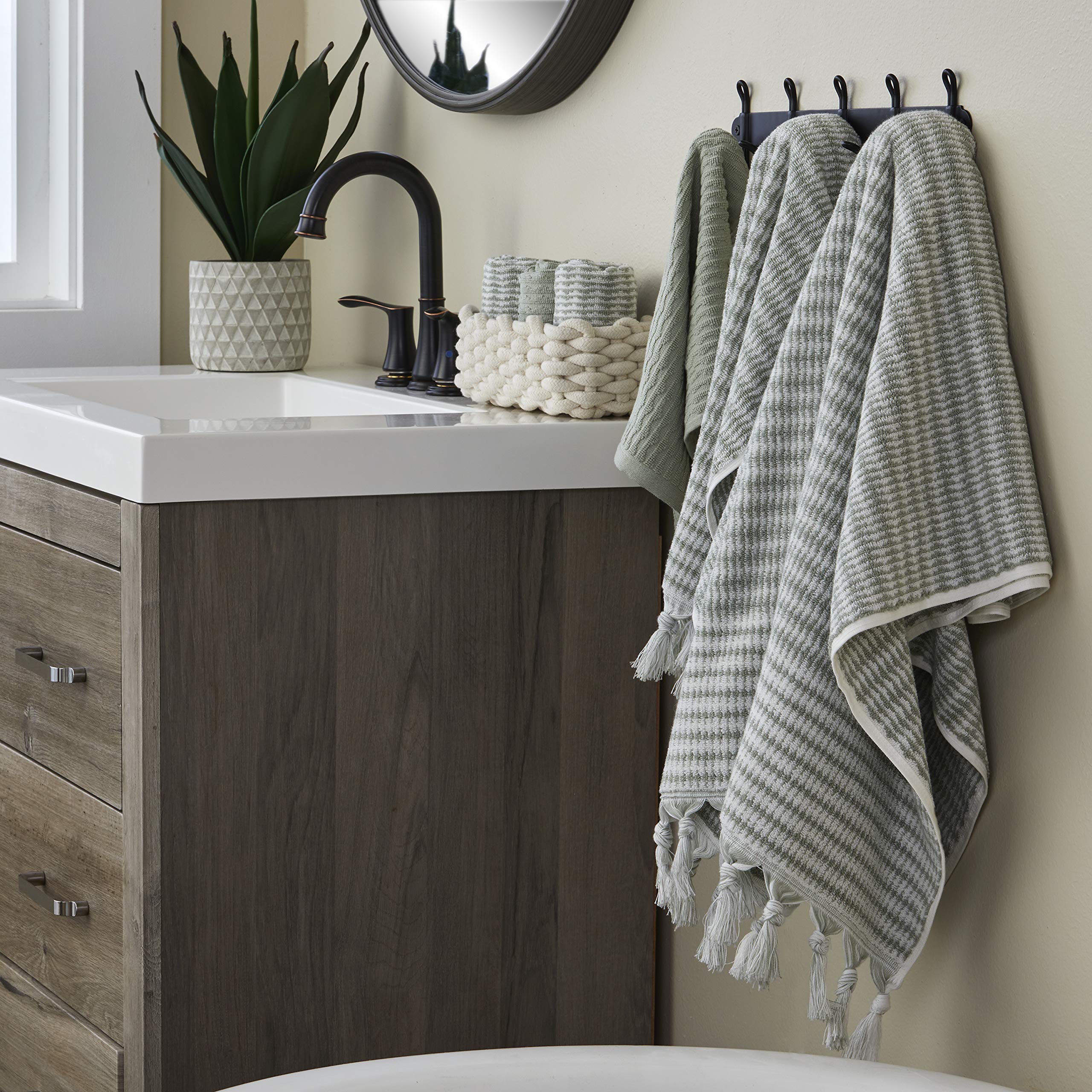 Skl Home Longborough Hand Towel (2-Pack), Sage