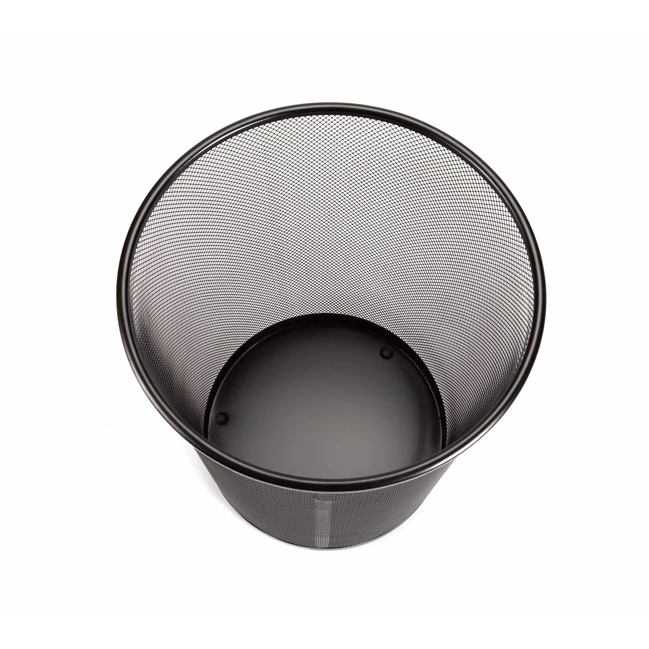 Seville Classics 2-Pack Steel Mesh Round Trashcan Wastebasket For Trash Or Recycle In The Home, Office, Or Garage, Black, 6 Gall