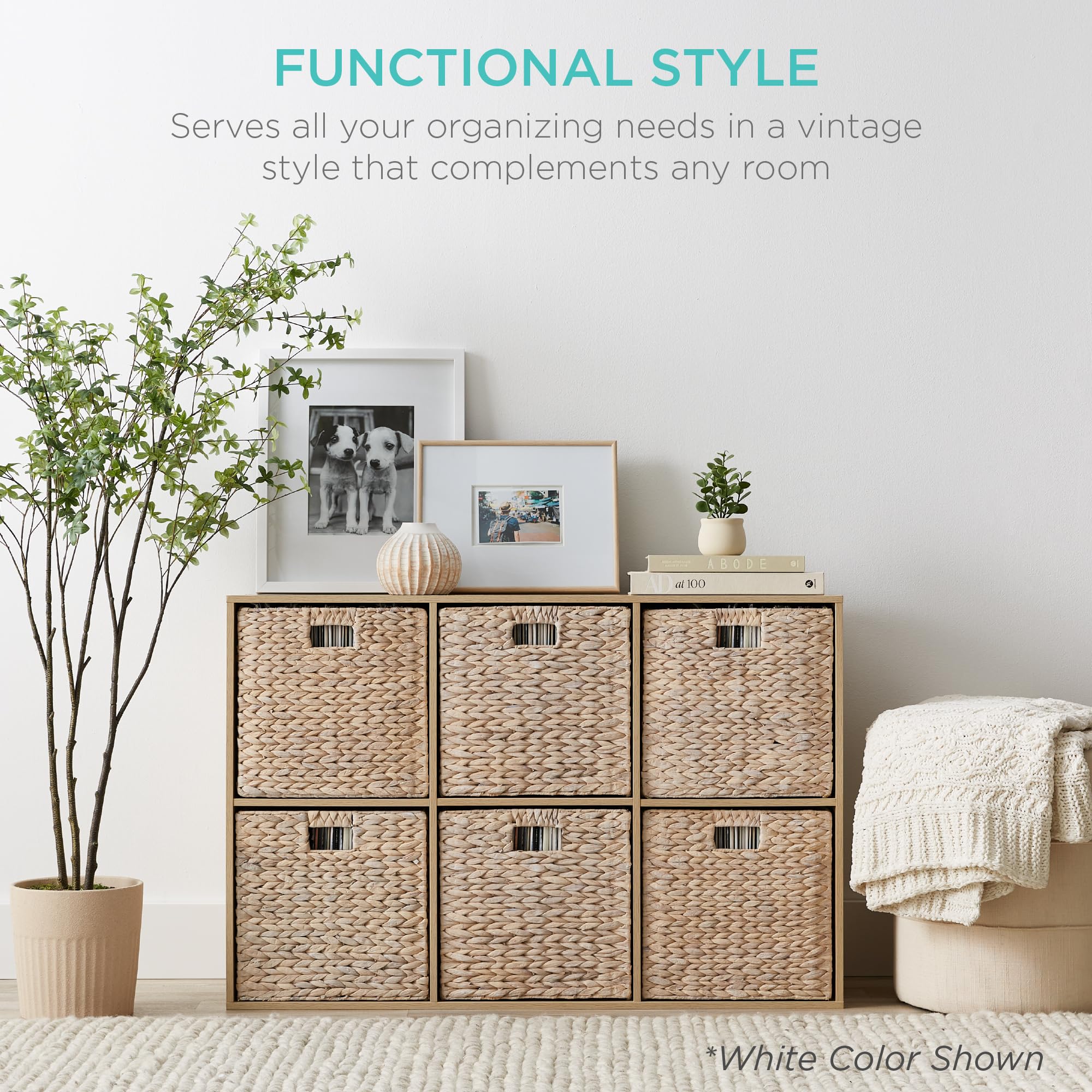 Best Choice Products 13X13In Hyacinth Baskets, Rustic Set Of 5 Multipurpose Collapsible Storage Organizer, Handwoven Laundry Tot