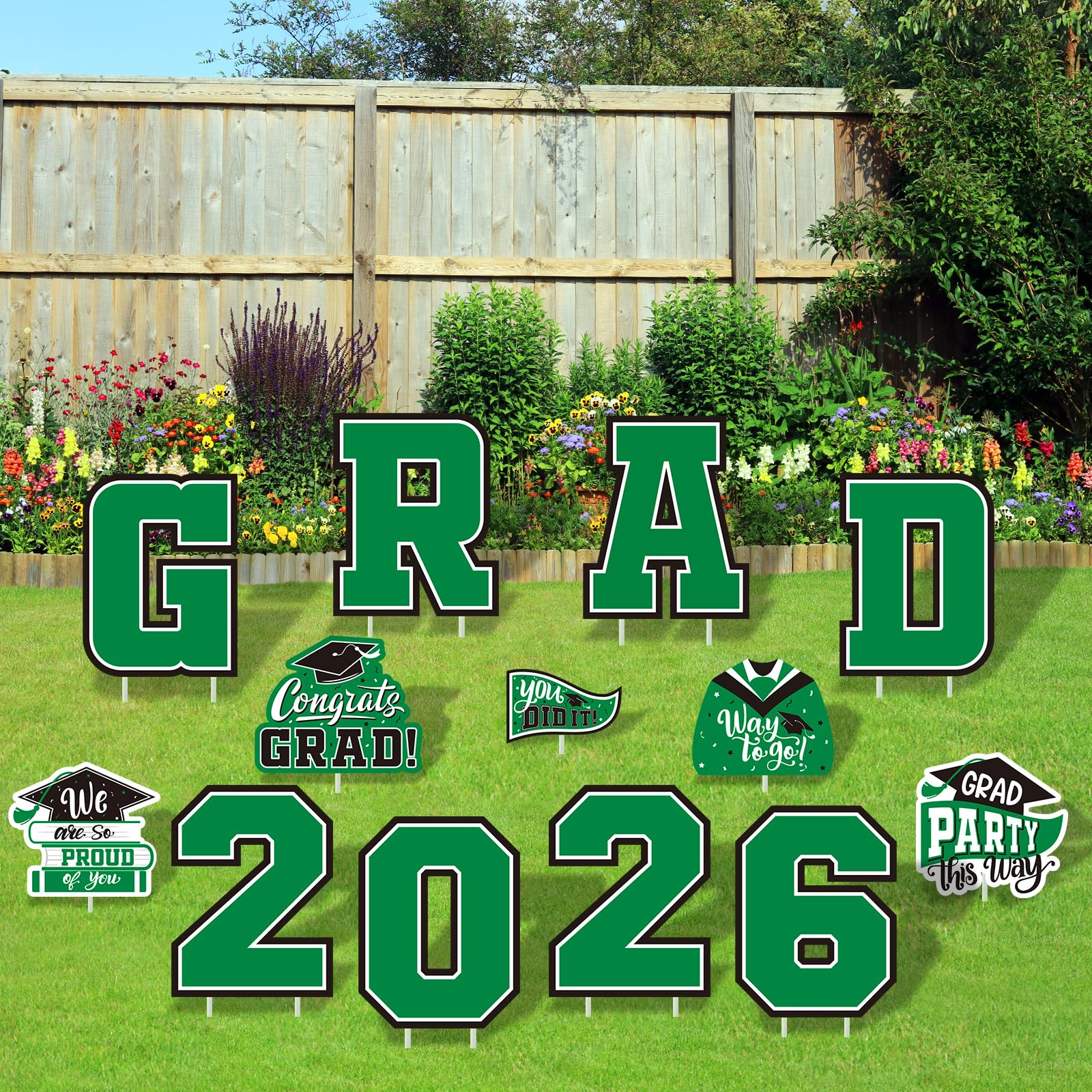 Green Themed Graduation Decorations 2026 - Graduation Yard Signs Class of 2026,Congratulate Graduation yard signs - Graduation P