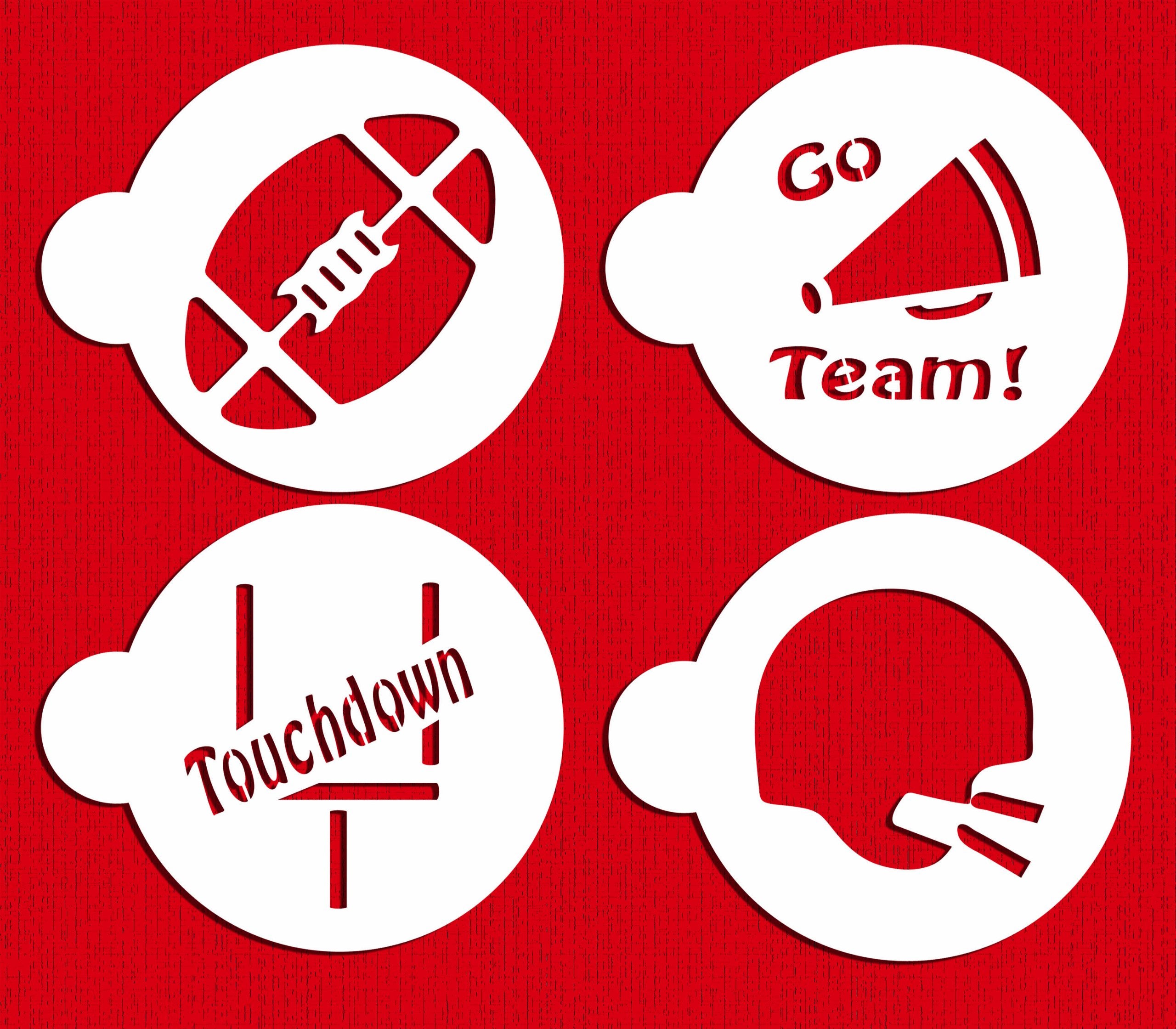 Designer Stencils Large Football Cookie Stencils, Beige/Semi-Transparent