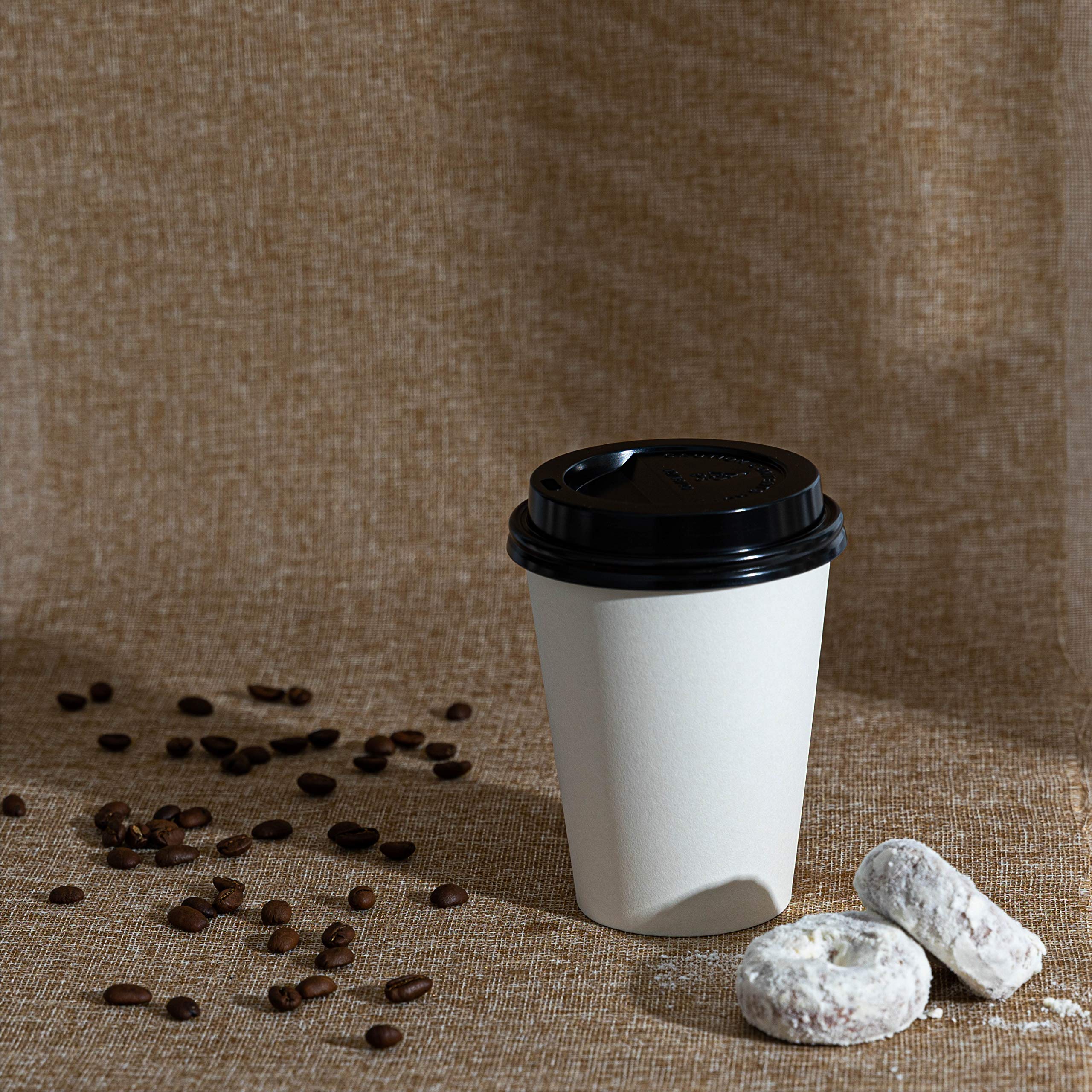 Elegant Disposables [100 Pack Lids] Lids For 12,16,20 Ounce Paper Hot Cups - Coffee Cup For Espresso, Cold, Or Hot Drinks, Tea,