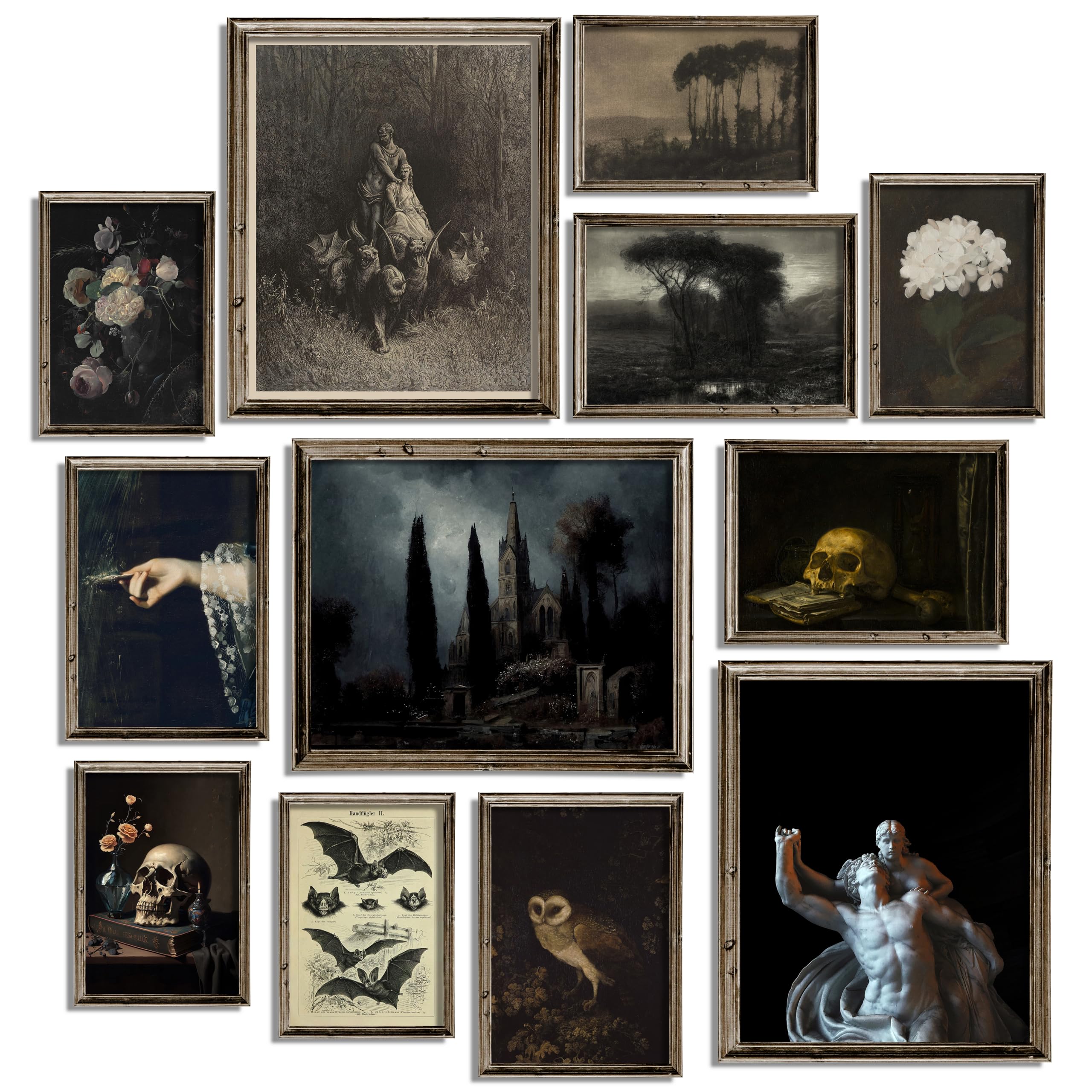 Waschbr Gothic Wall Art Decor, Dark Academia Wall Prints For Bedroom, Wall Collage Kit Pictures For Living Room, Witchy Posters