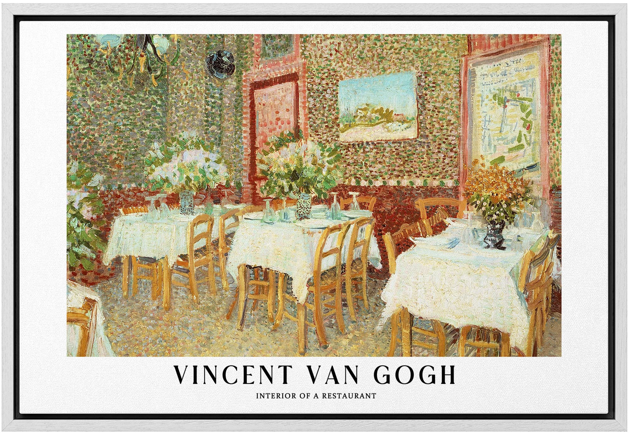 Wall26 Framed Canvas Print Wall Art Interior Of A Restaurant By Vincent Van Gogh Historic Classical Illustrations Fine Art Decor