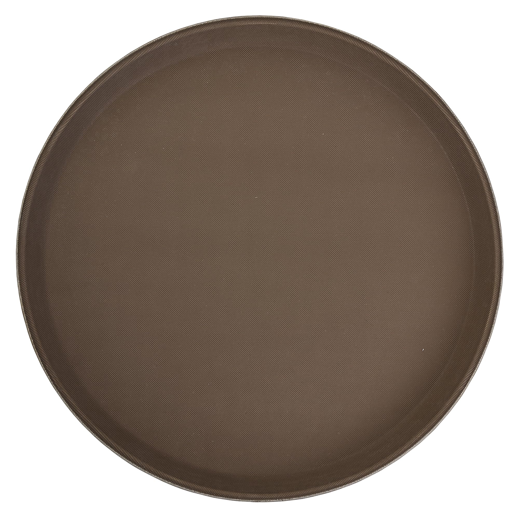 Winco Round Fiberglass Tray With Non-Slip Surface, 11-Inch, Brown