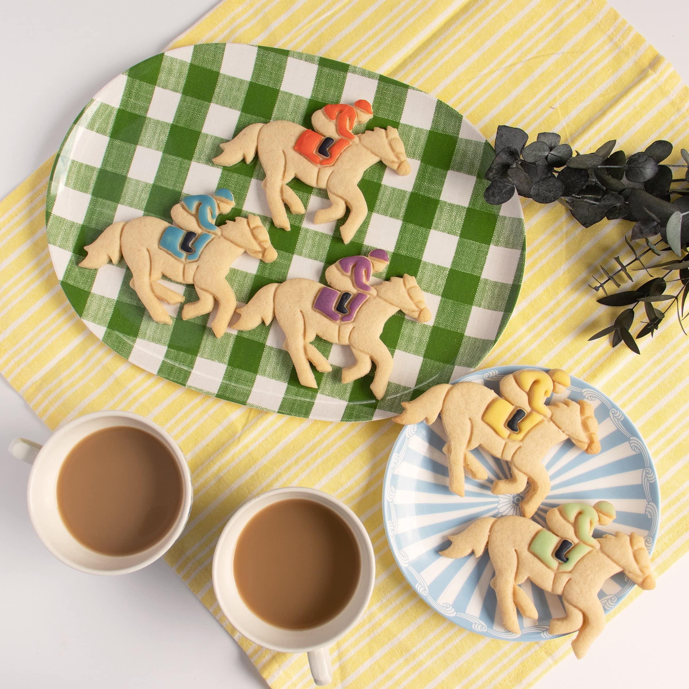 Set Of 2 Jockey Cookie Cutters (Designs: Jockey And Horse Shoe), 2 Pieces - Bakerlogy