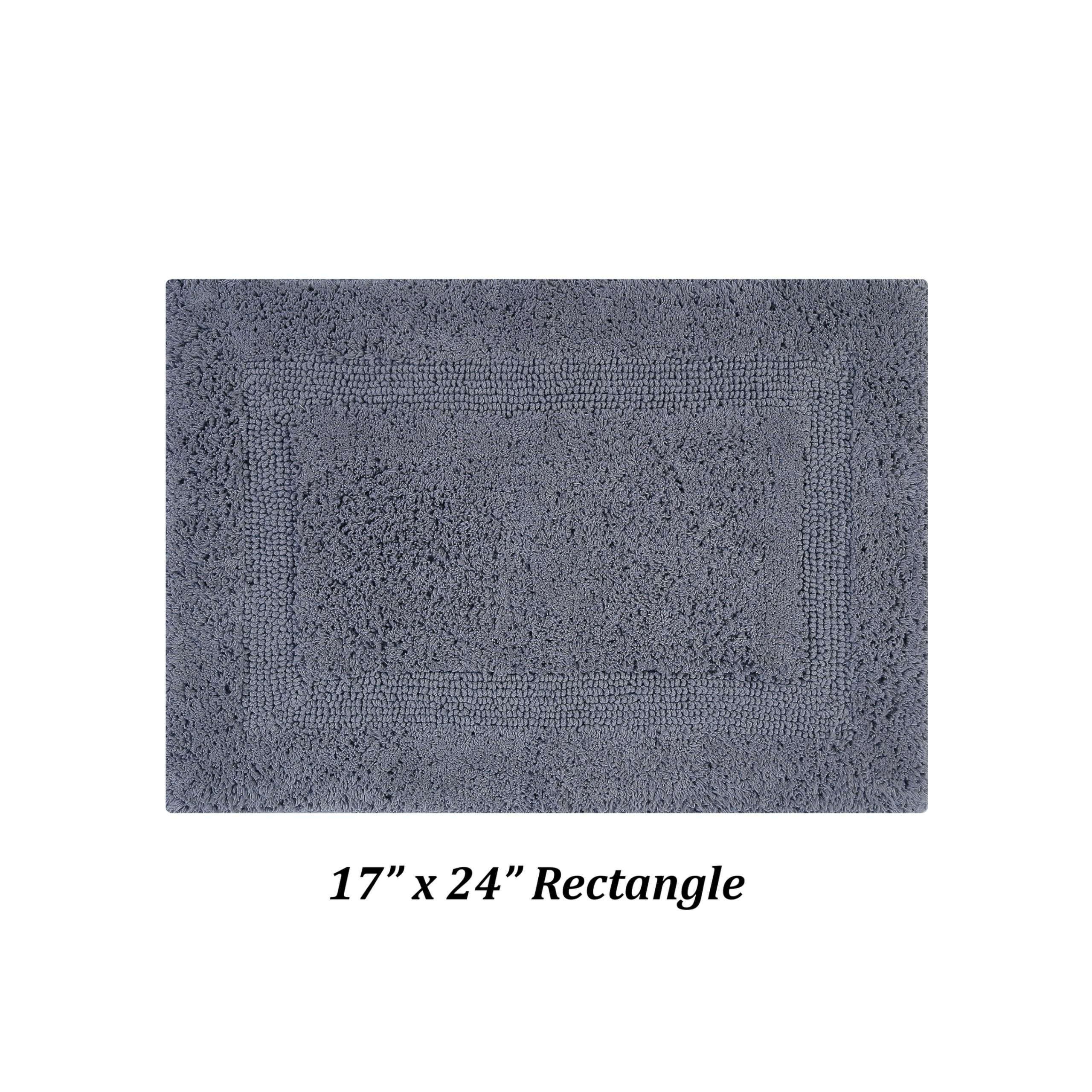 Better Trends 100% Cotton Lux Collection Bath Mats, Gray Bath Mat - Tufted, Reversible & Absorbent & Machine Washable Bath Mats