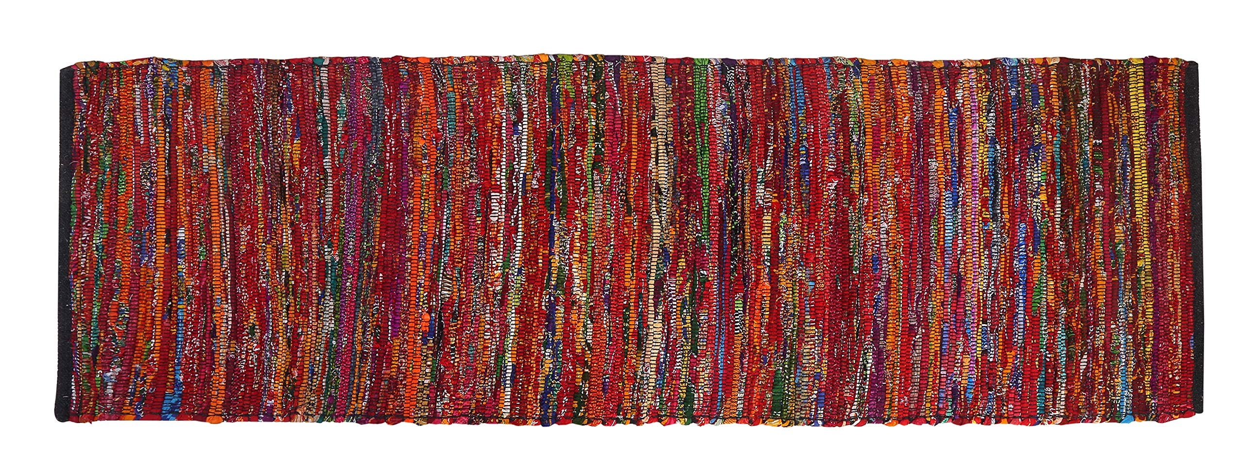 Ramanta Home Cotton Multi Chindi Bed Runner Rugs 24x72 inch Multi Color,Cotton Area Rugs Runner,Bed Room Rugs Runnner, Machine W