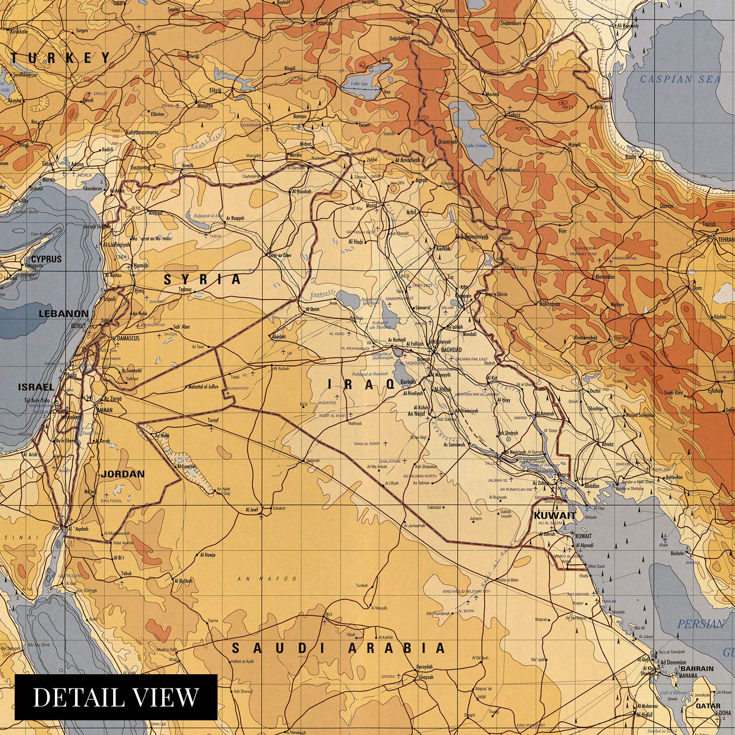 Historix 1991 Operation Desert Storm Map - 24X24 Inch Operation Desert Storm Planning Graphic - Middle East Map - Persian Gulf W
