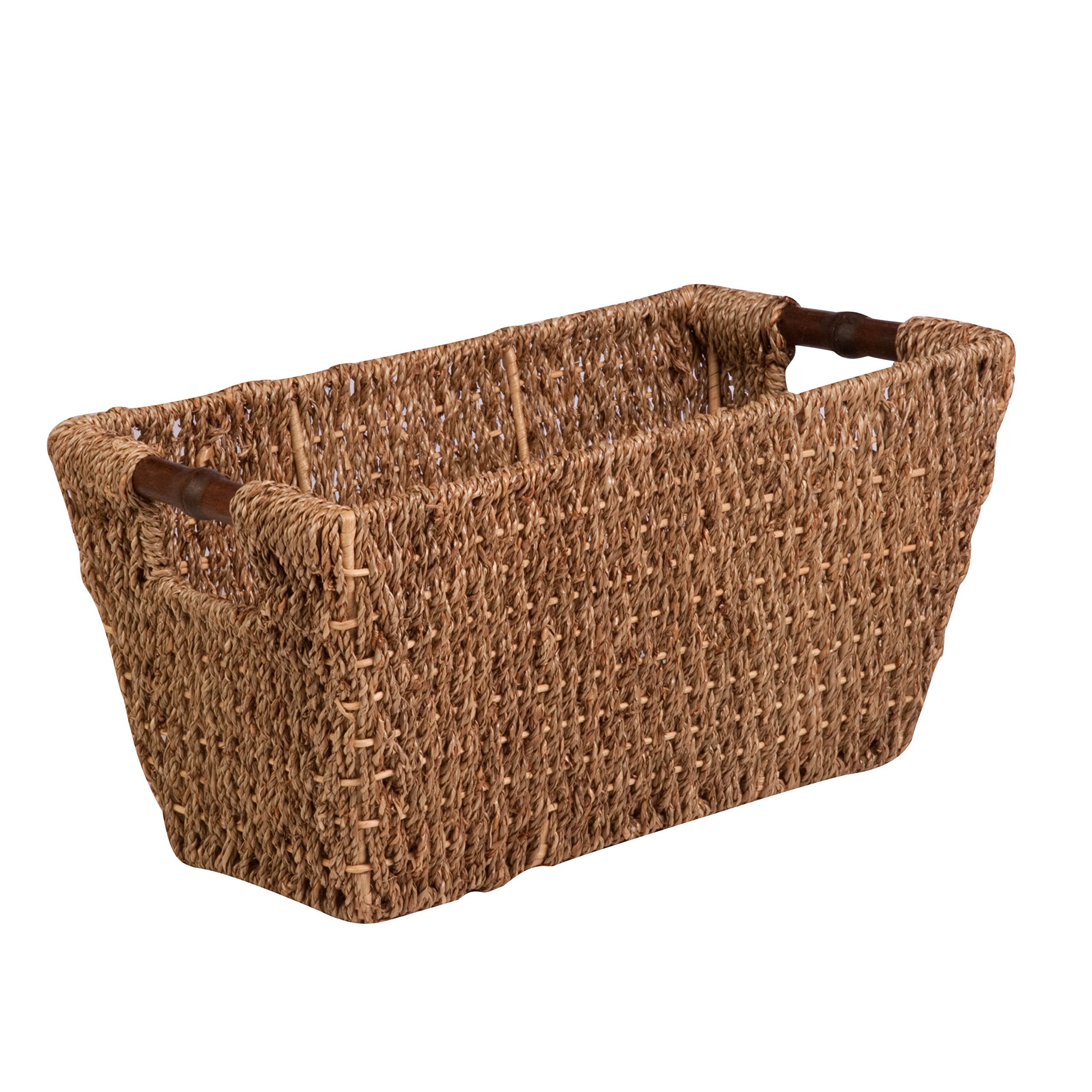 Honey-Can-Do Seagrass Basket W/Handles - Med Sto-02965 Natural
