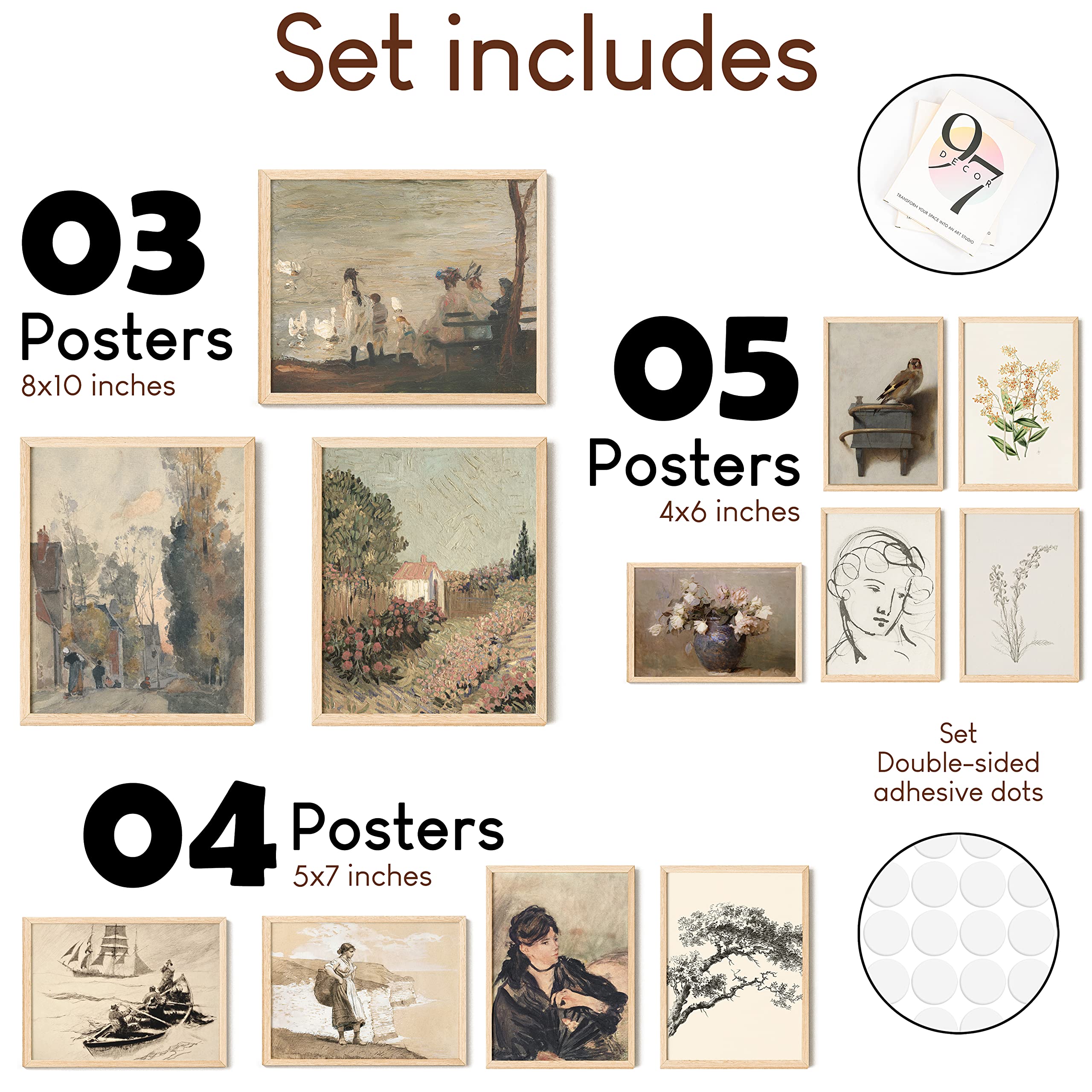 97 Decor Vintage Posters For Room Aesthetic - Vintage Art Prints For Wall Decor, Light Academia Decor, Vintage Gallery Wall Art,