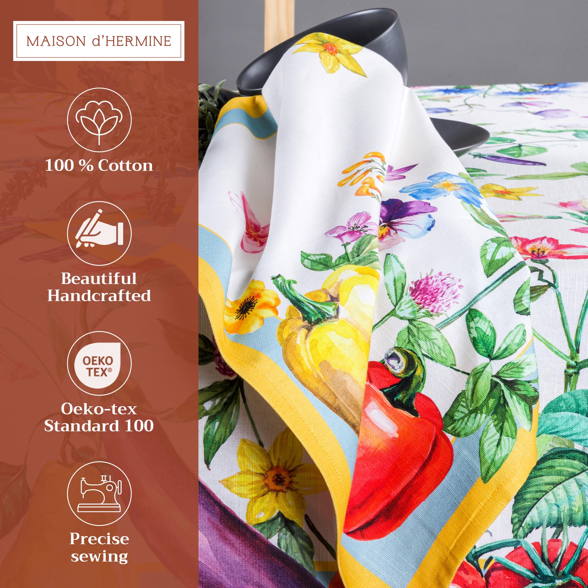 Maison D Hermine Napkin 100% Cotton 20 Inch X 20 Inch Set Of 4 Dinner Napkins, Decorative Washable Cloth Napkin For Gifts, Dinin