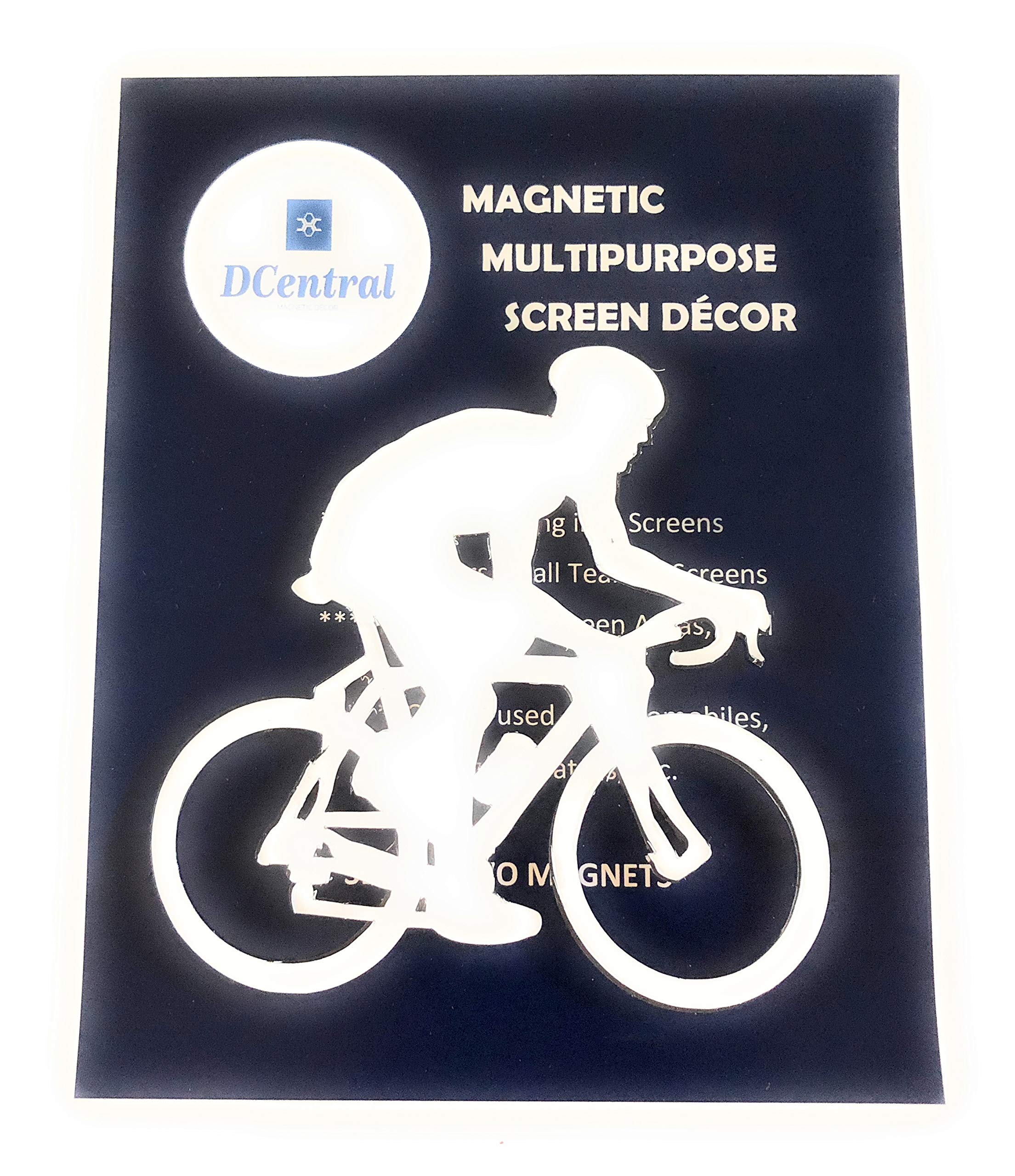 DCentral Bicycle Rider Flexible Vinyl Scereen Magnet Double-Sided Decor; for Non-RETRACTABLES, Multipurpose, Helps to Stop Walki