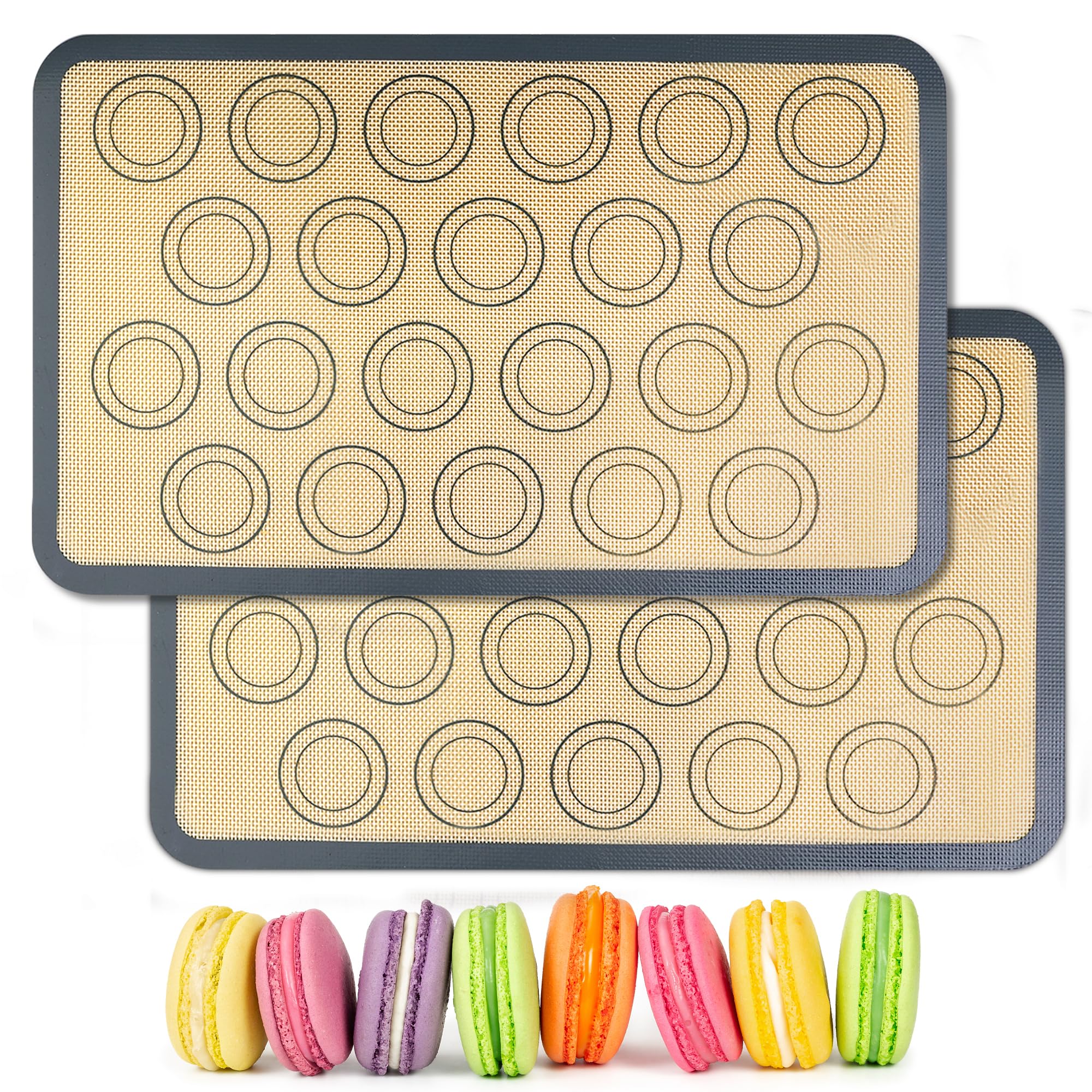 HOOMIL Macaron Silicone Baking Mats, 15 x 10 Inch, 2Pack