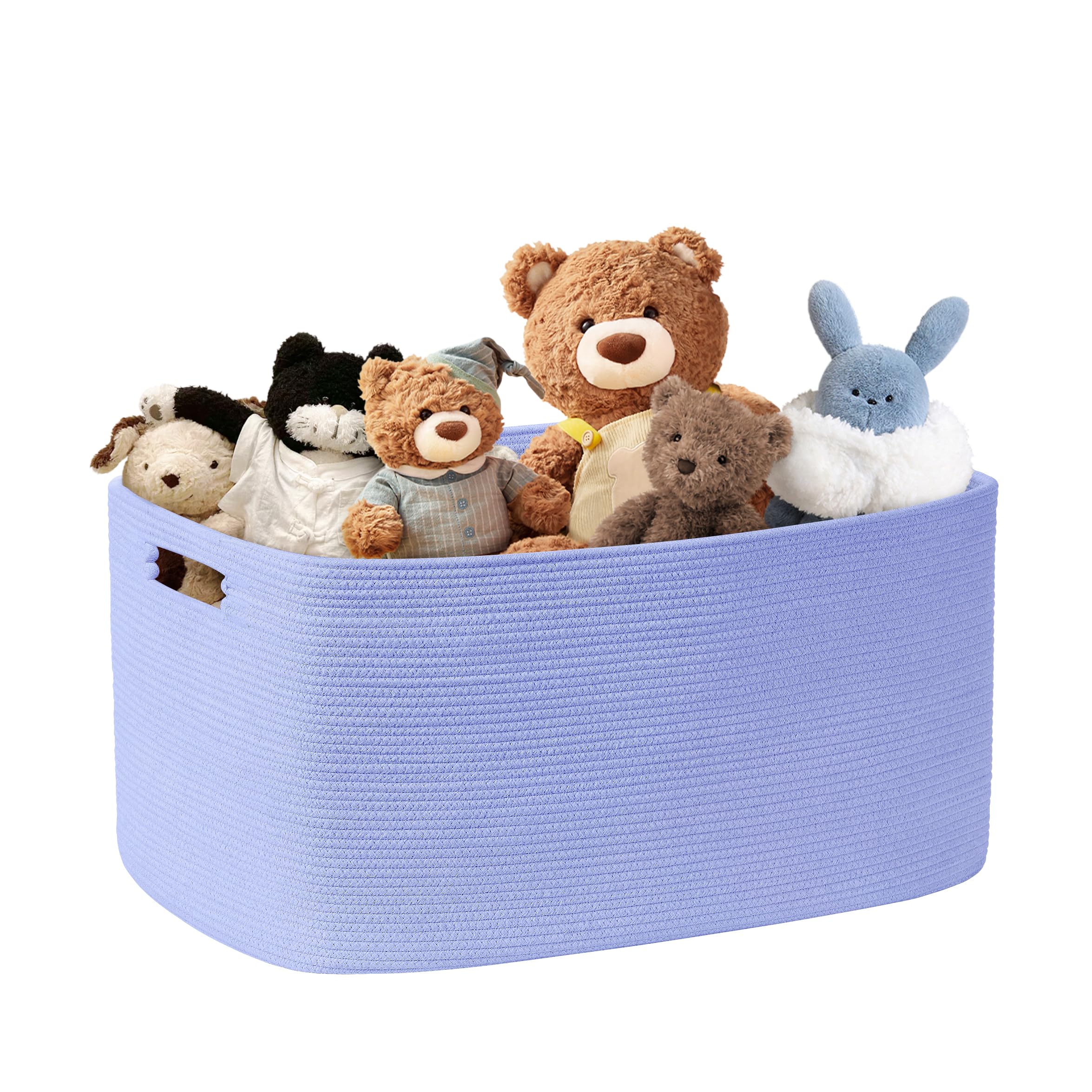 SunNewt 72L Large Baby Girls Laundry Basket for Nursery Storage,Cute Woven cotton Rope Baskets for Kids Toy,Gifts, Boho Square W