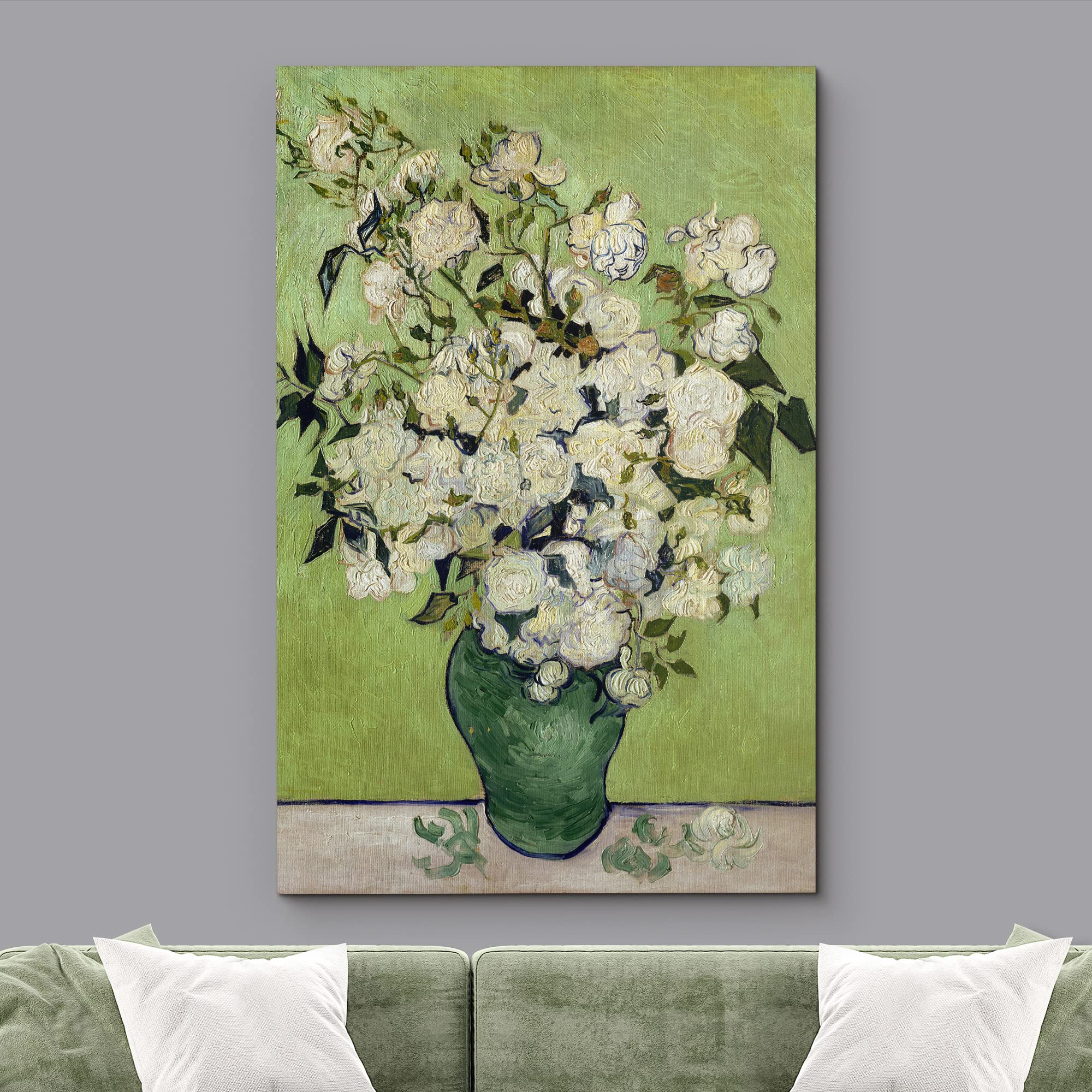 Wall26 Canvas Print Wall Art Irises & Roses By Master Artist Vincent Van Gogh Nature Wilderness Illustrations Fine Art Relax/Cal