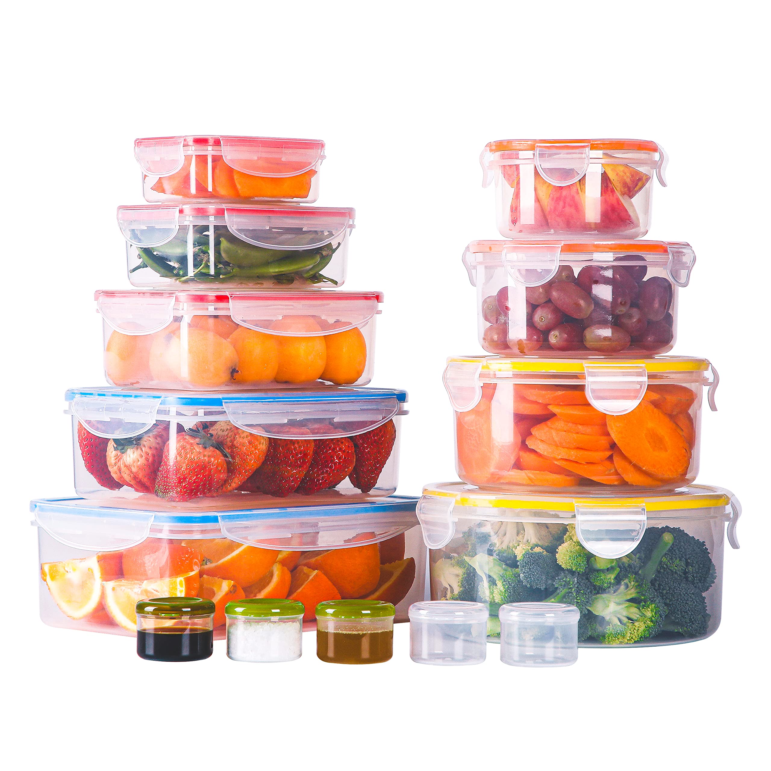 Dido 28 Pcs Food Storage Containers With Airtight Lids, Hinged Bpa Free Kitchen Plastic Containers, Freezer & Microwave & Dishwa