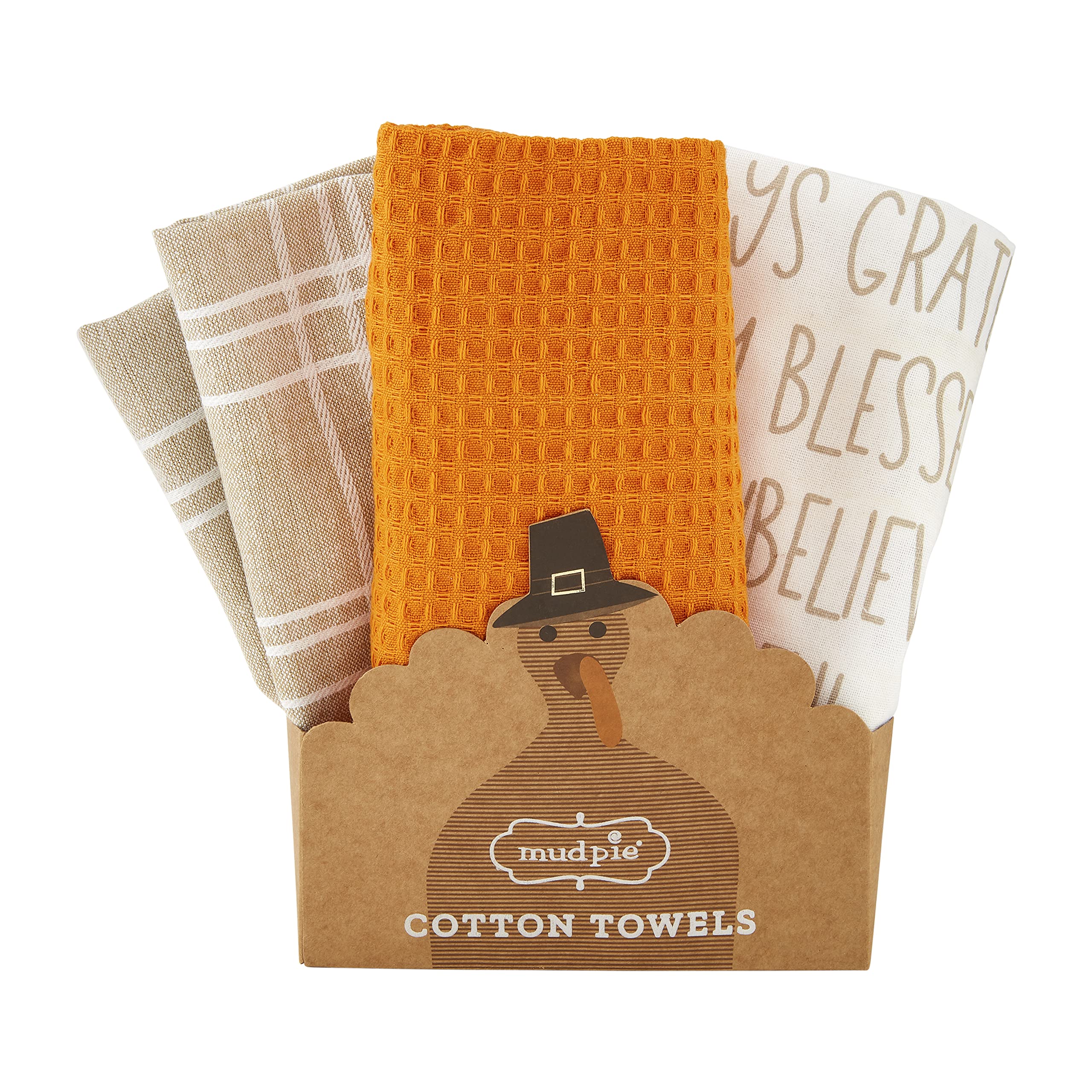 Mud Pie Fall Set Of 3 Towels, Always Thankful, 26'' X 16.5''