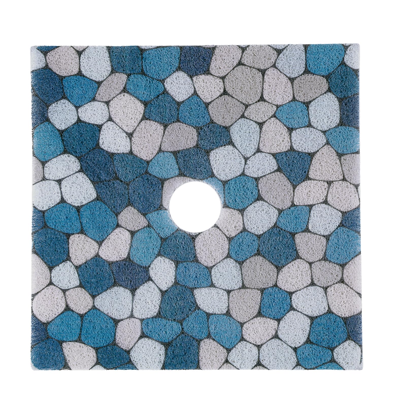 Hombys Square Shower Mat Non Slip,Shower Mat With Drain Hole In Middle,Shower Floor Mats For Inside Shower,Pvc Loofah Shower Sta