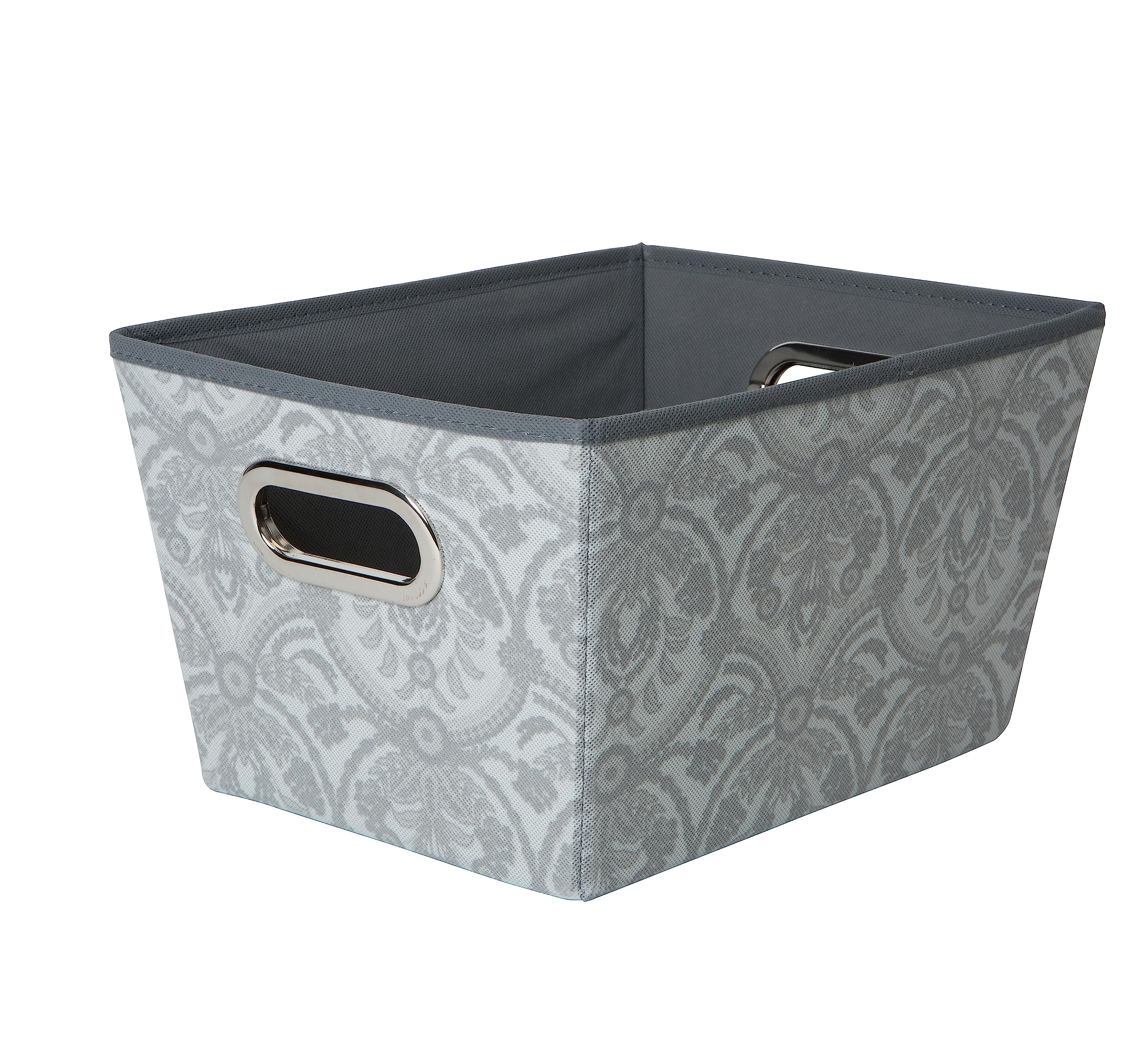 Laura Ashley Medium Grommet Bin Basket Almeida Closet Storage, Dove Grey