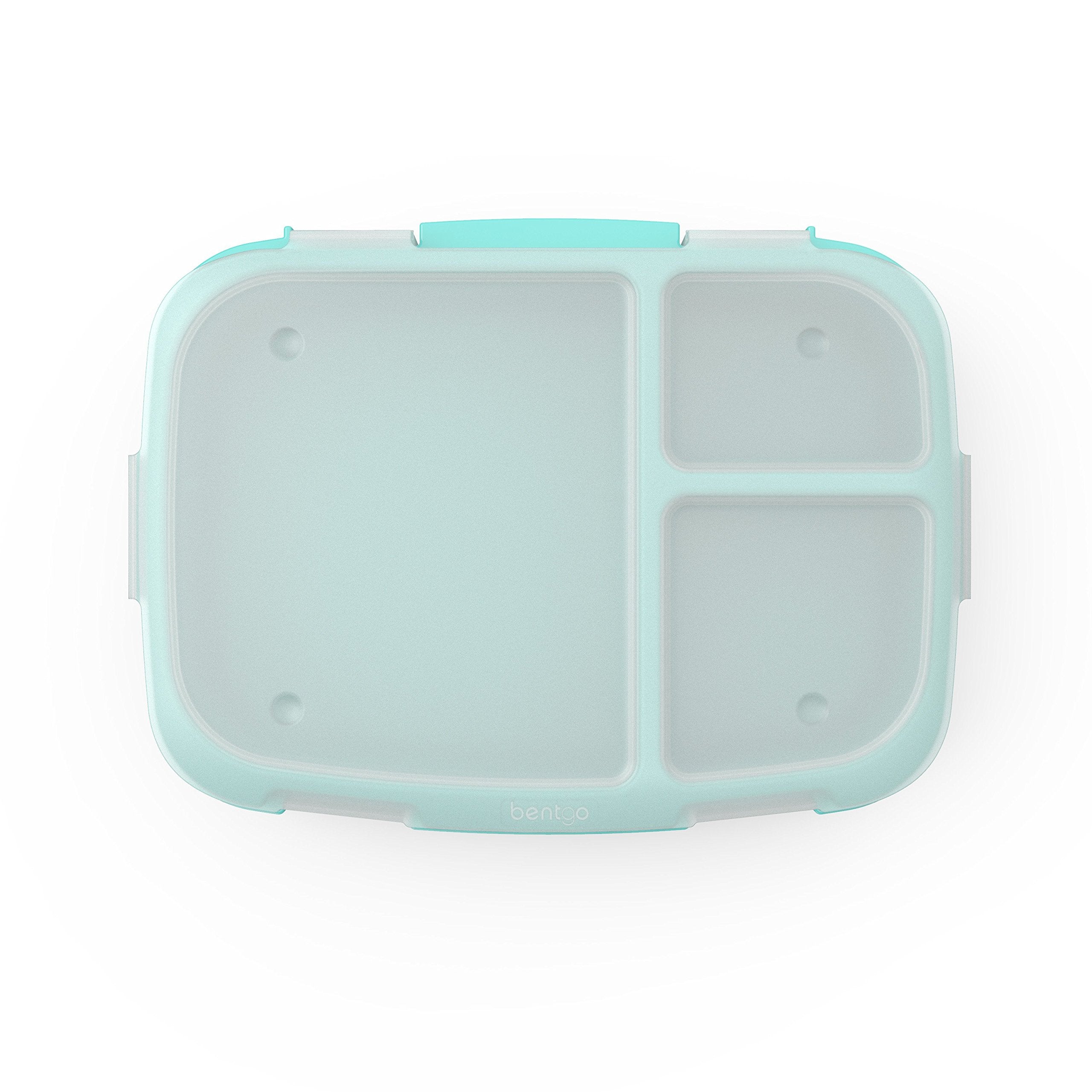 Bentgo Fresh Tray (Aqua) With Transparent Cover - Reusable, Bpa-Free, 4-Compartment Meal Prep Container With Built-In Portion Co