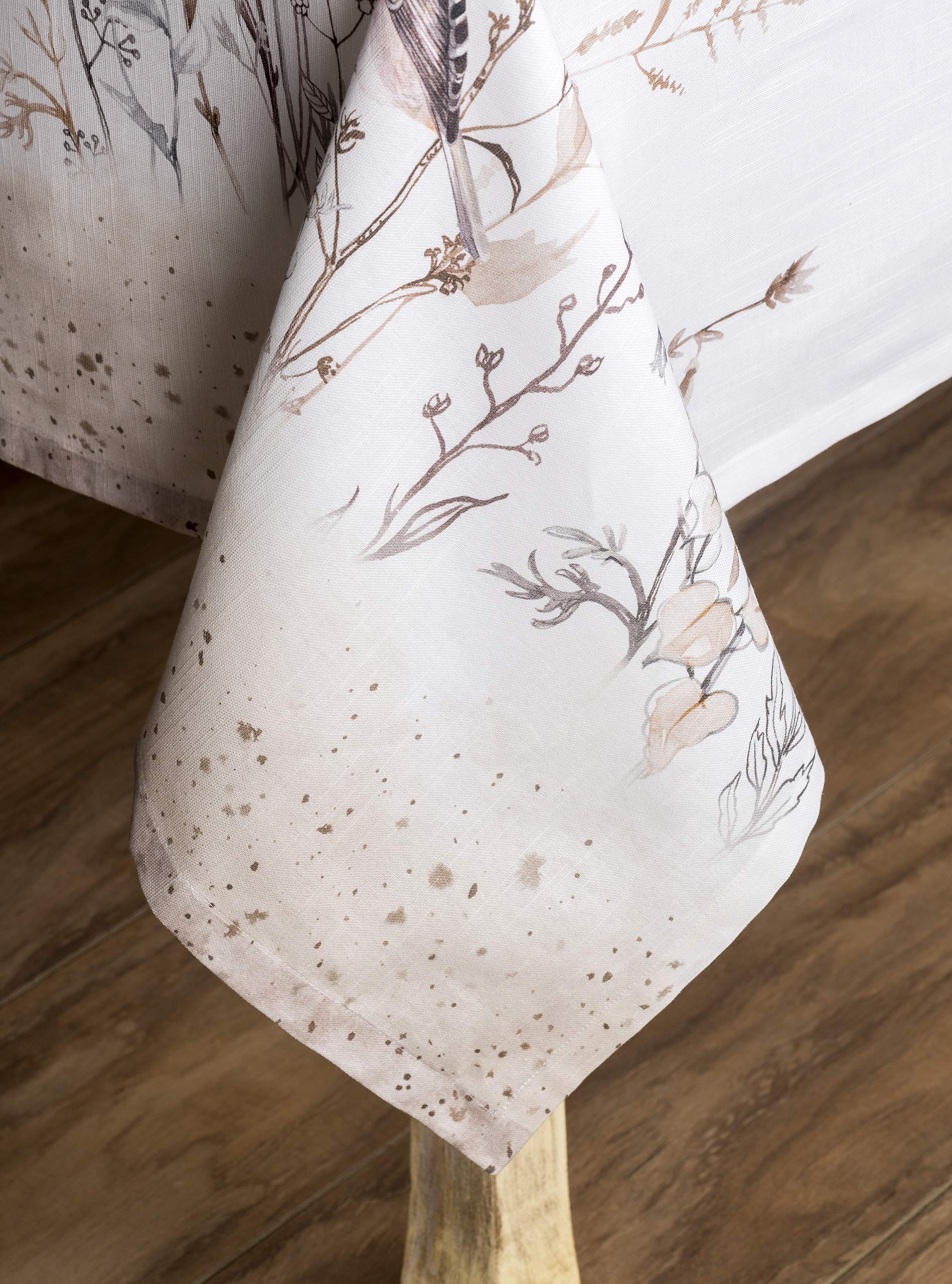 Maison D' Hermine Tablecloths 100% Cotton 60''X120'' Decorative Rectangle Tablecloth Washable Table Cover For Gifts, Holiday Din