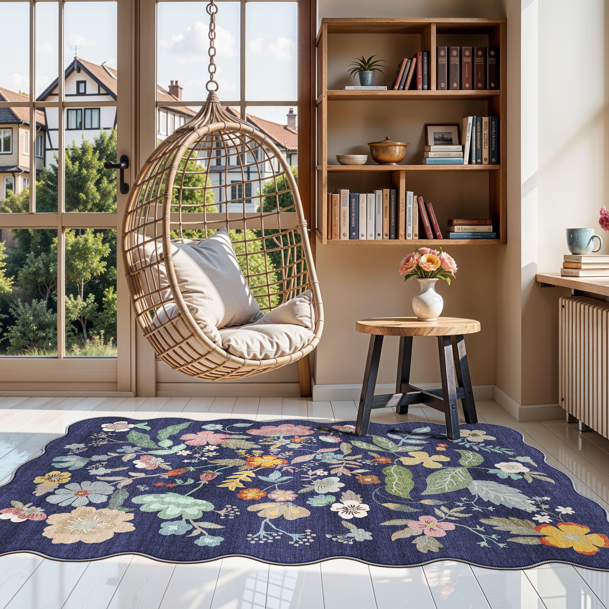 Washable 3x5 Entryway Area Rugs: Ultra Soft Low Pile Carpet for Kitchen Nursery Indoor Light-Weight Doormat Anti-Slip Thin Water