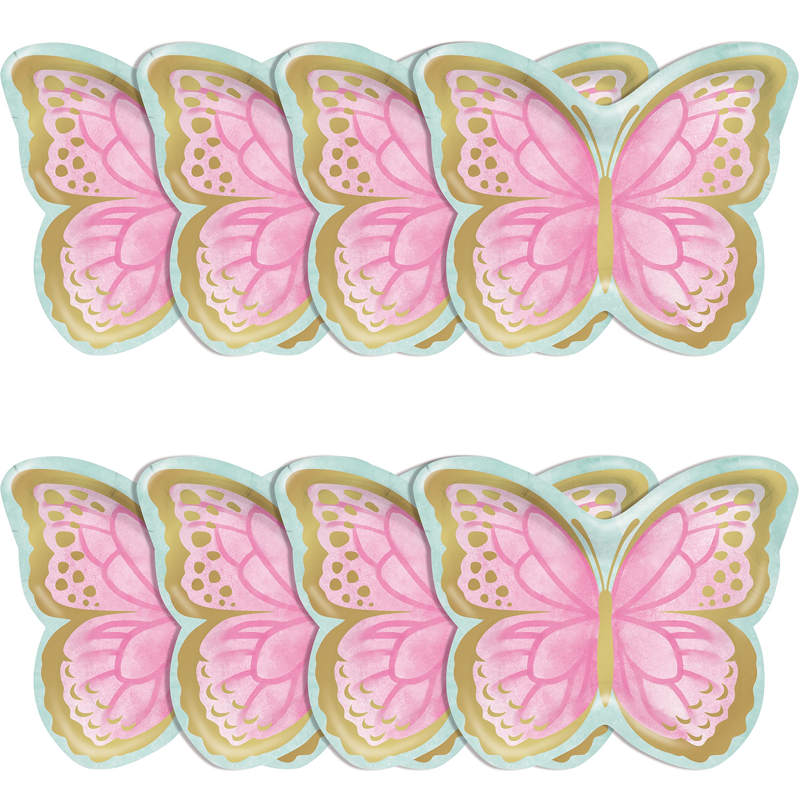 Creative Converting Golden Butterfly Shaped Paper Plates, 8 Ct