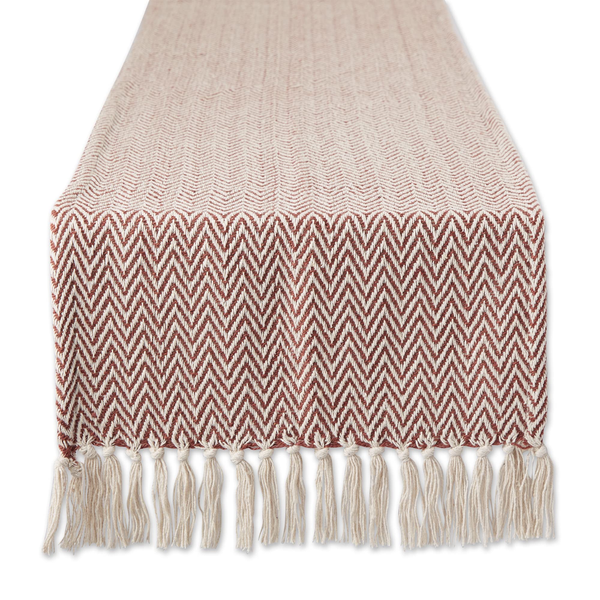CINNAMON HANDLOOM CHEVRON TABLE RUNNER 15x108