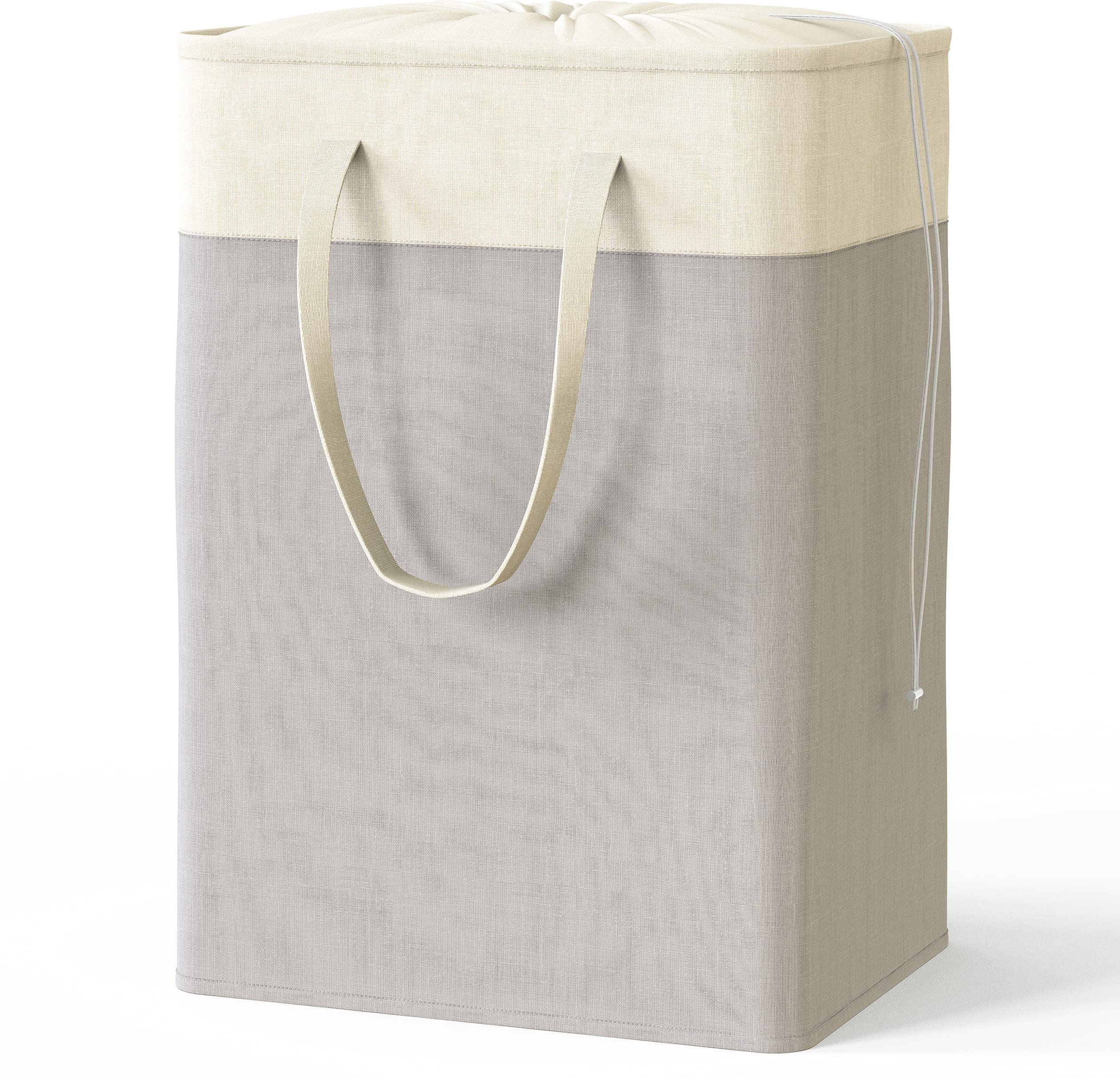 Simplehouseware Rectangle Terylene Cotton Collapsible Laundry Hamper Basket, Grey