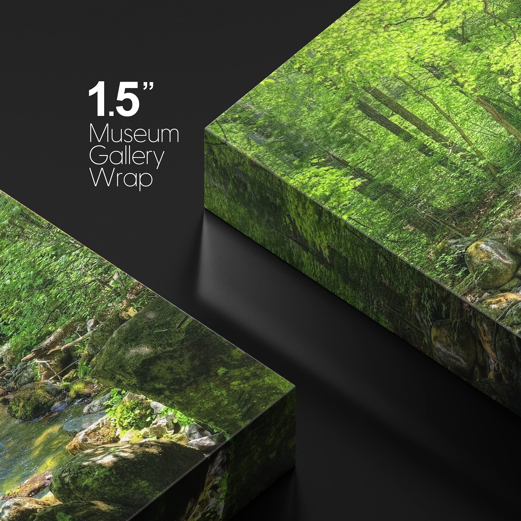 Wall26 Canvas Print Wall Art River Through The Green Forest Nature Wilderness Photography Modern Art Rustic Scenic For Living Ro