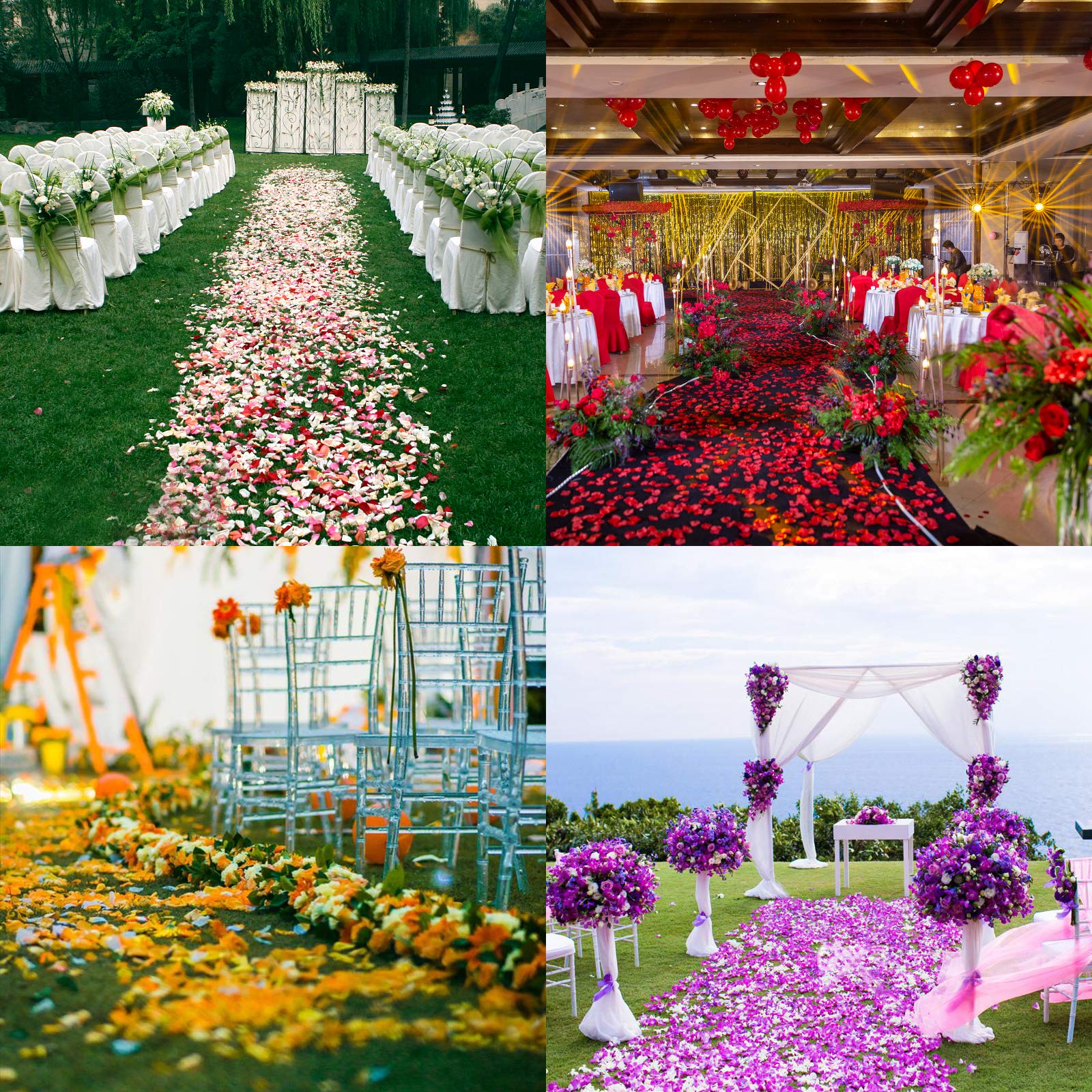 Neo LOONS 1000 Pcs Artificial Silk Rose Petals Decoration Wedding Party Color Yellow