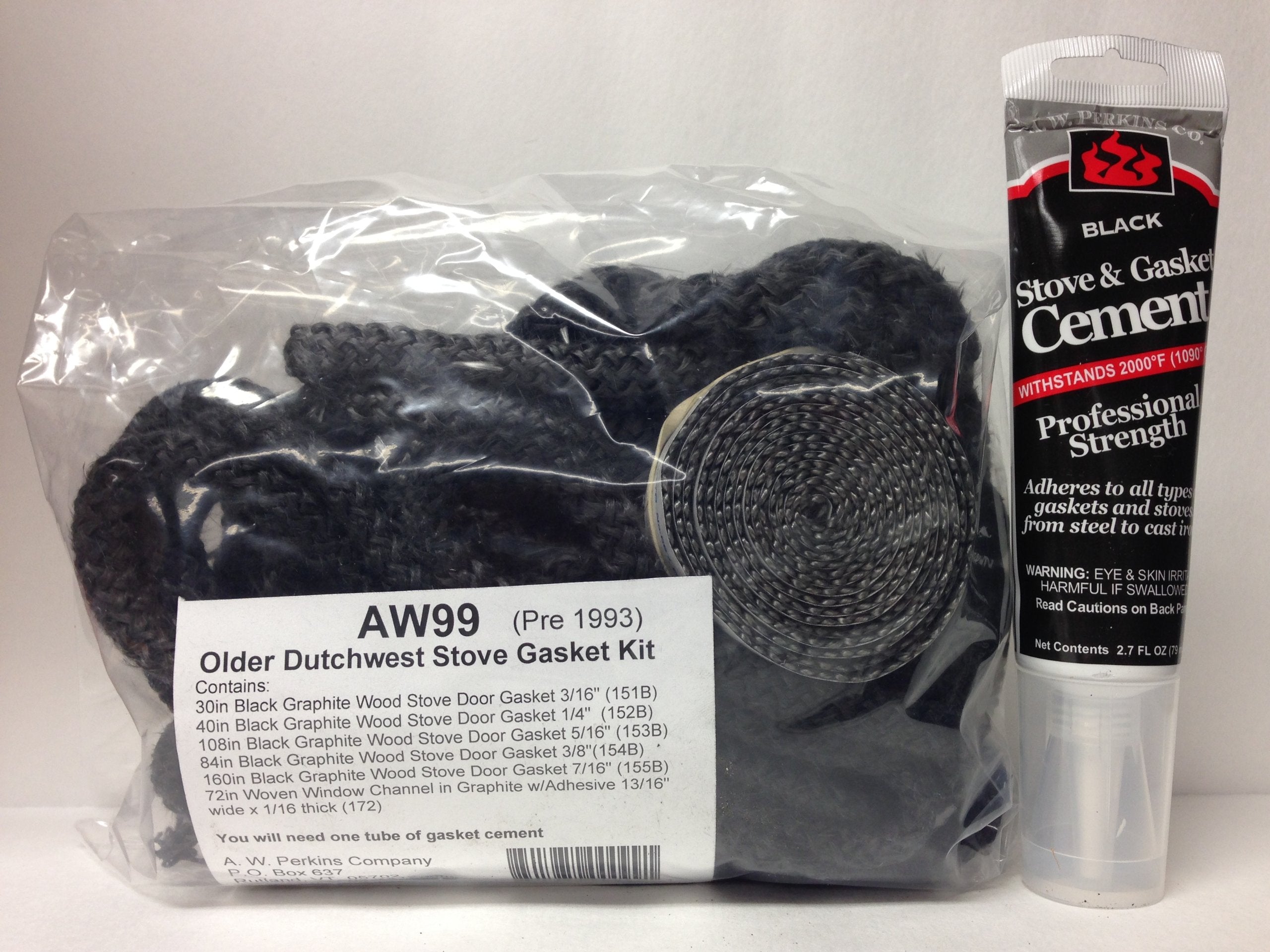 Aw 99 Vermont Castings Dutchwest Stove Gasket Kit (Pre-1993) Complete With Adhesive Gk-99